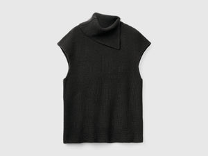 Gilet lungo con collo alto