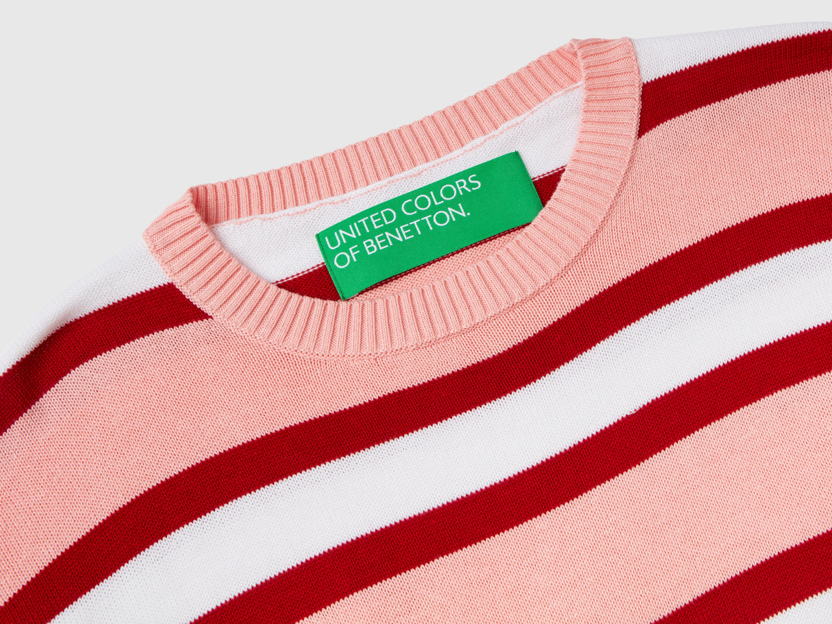 Maglione a righe in puro cotone