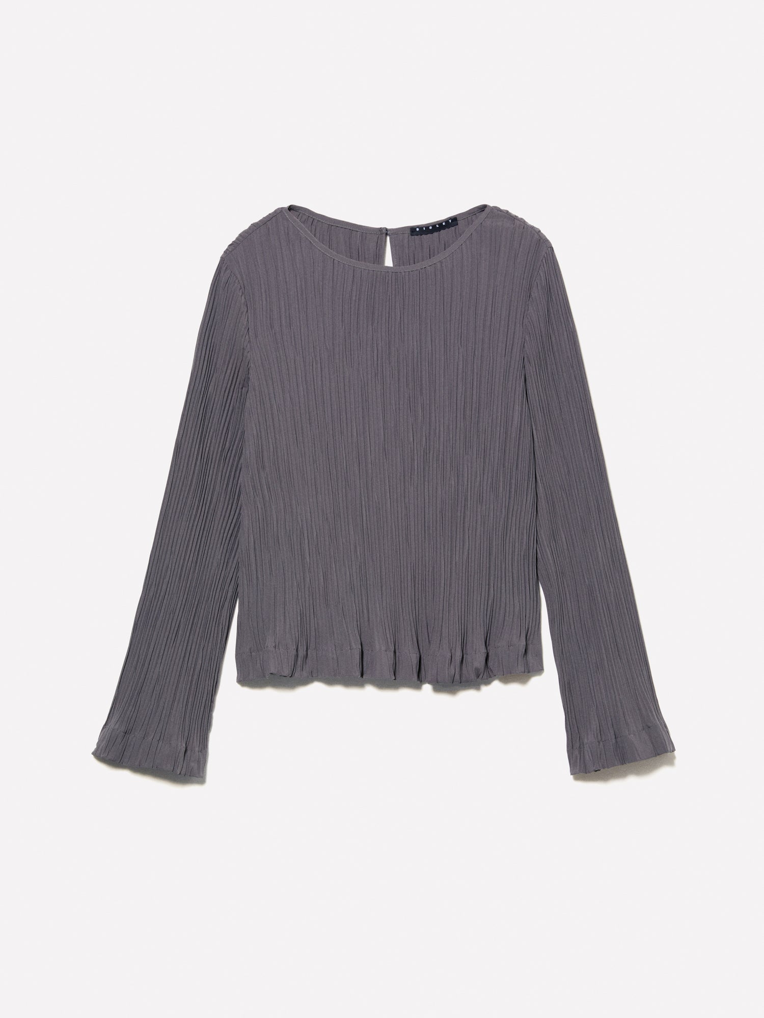 Blusa plissettata da donna grigio scuro | Sisley Outlet