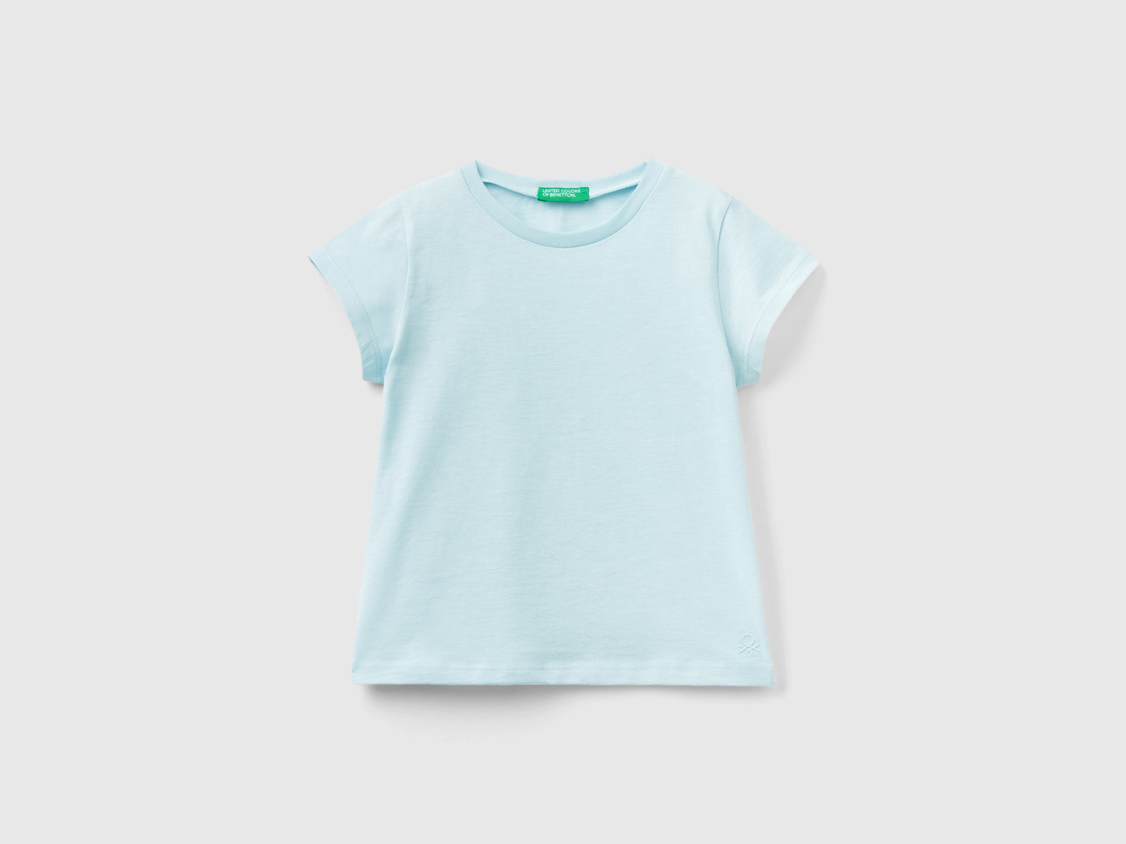 T-shirt 100% cotone bio da bimba azzurro | Benetton Outlet