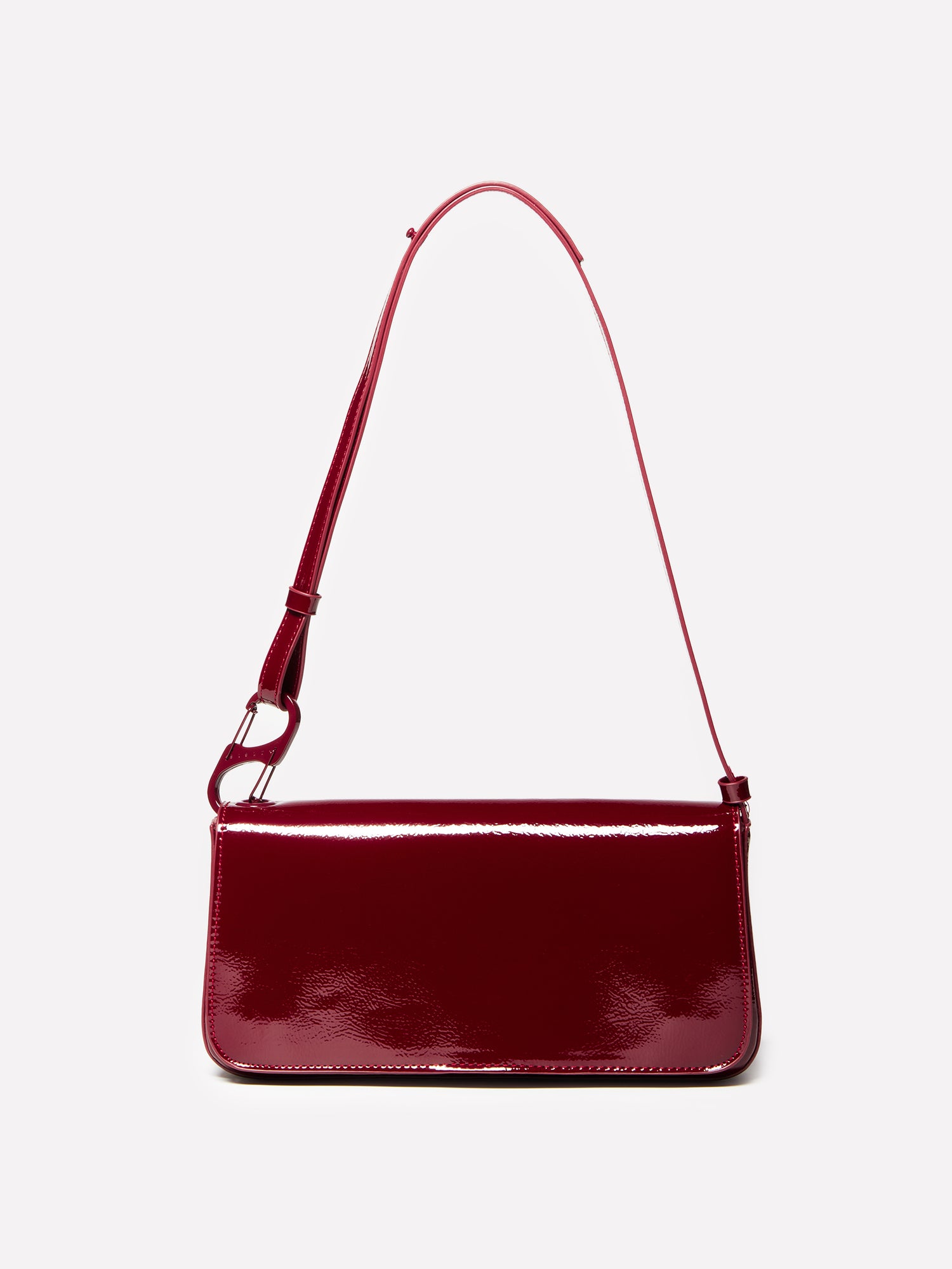 Borsetta verniciata con moschettone da donna bordeaux | Sisley Outlet