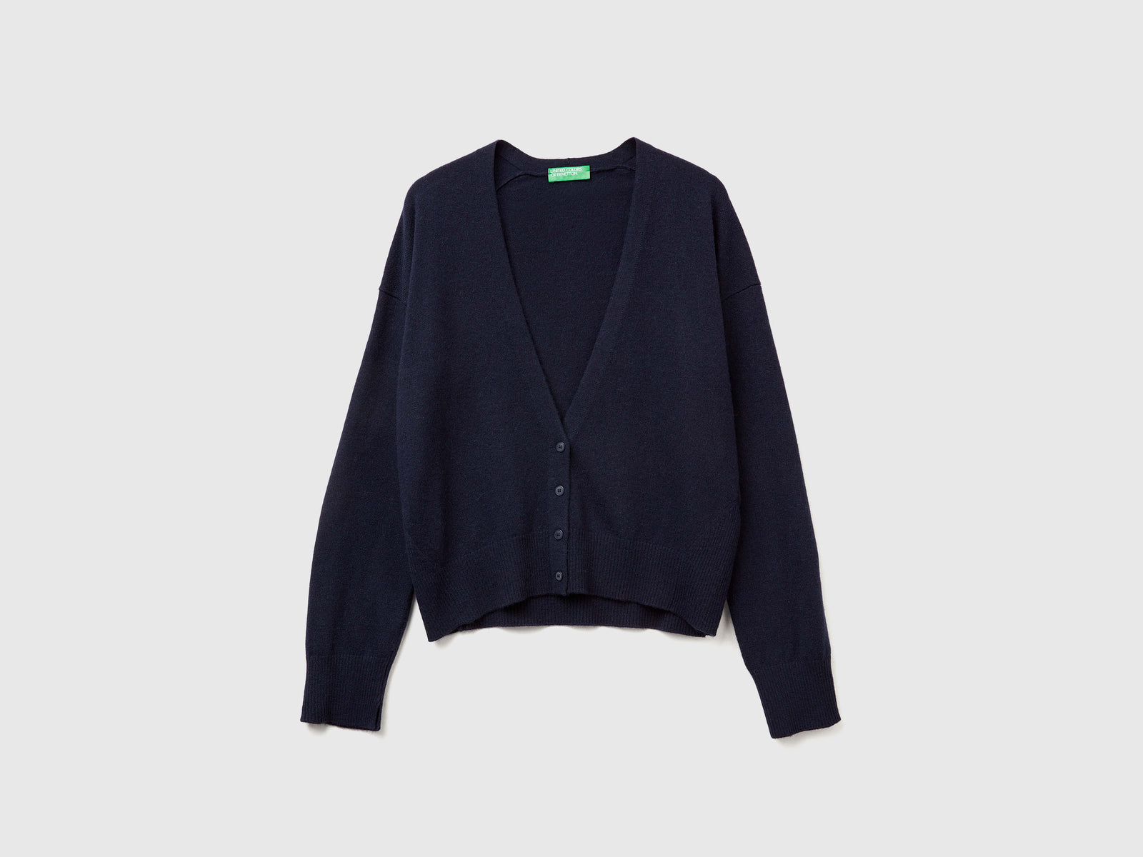 Cardigan in misto cashmere da donna blu scuro | Benetton Outlet