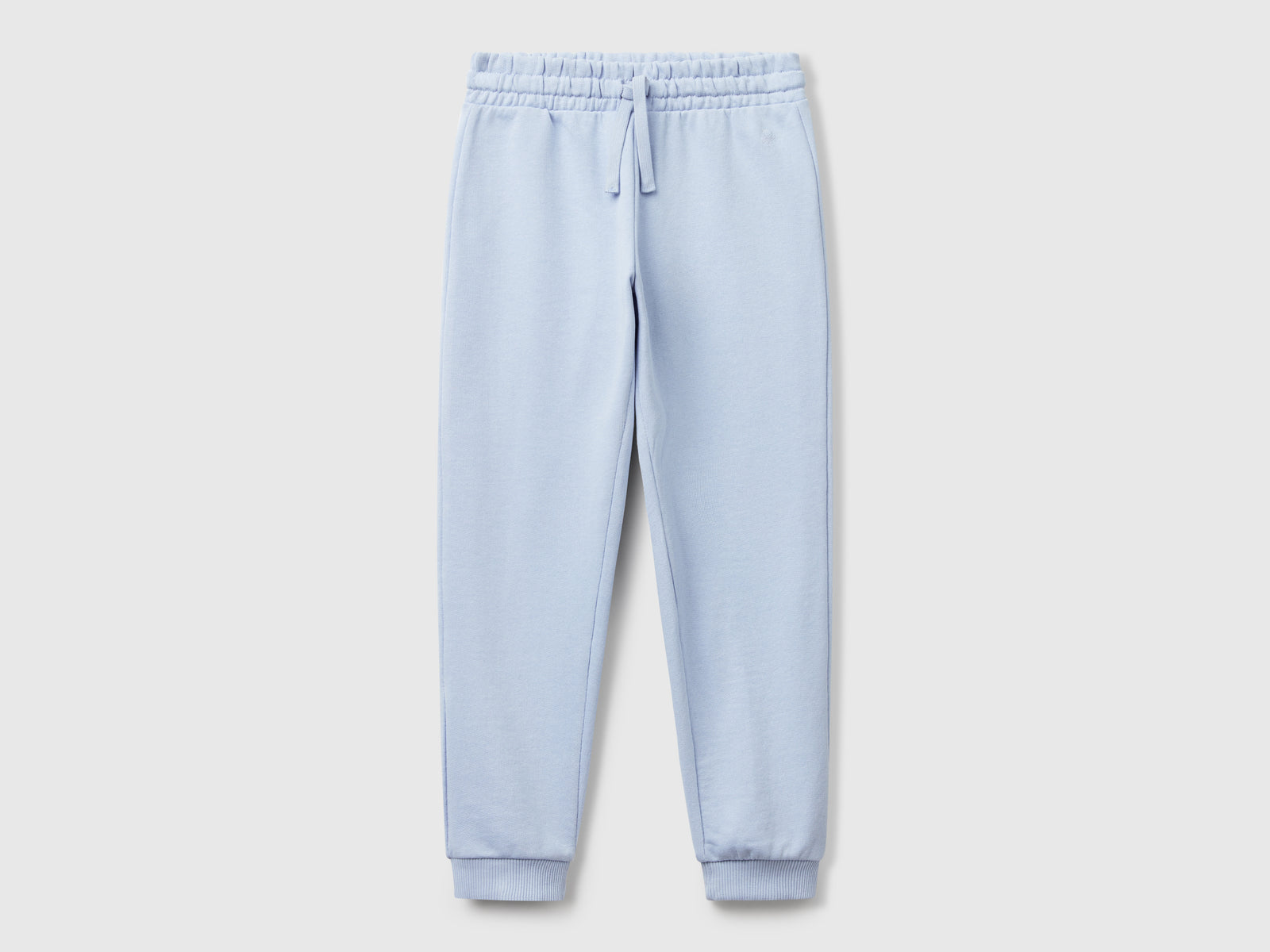 Pantaloni in felpa con logo da bambina azzurro | Benetton Outlet