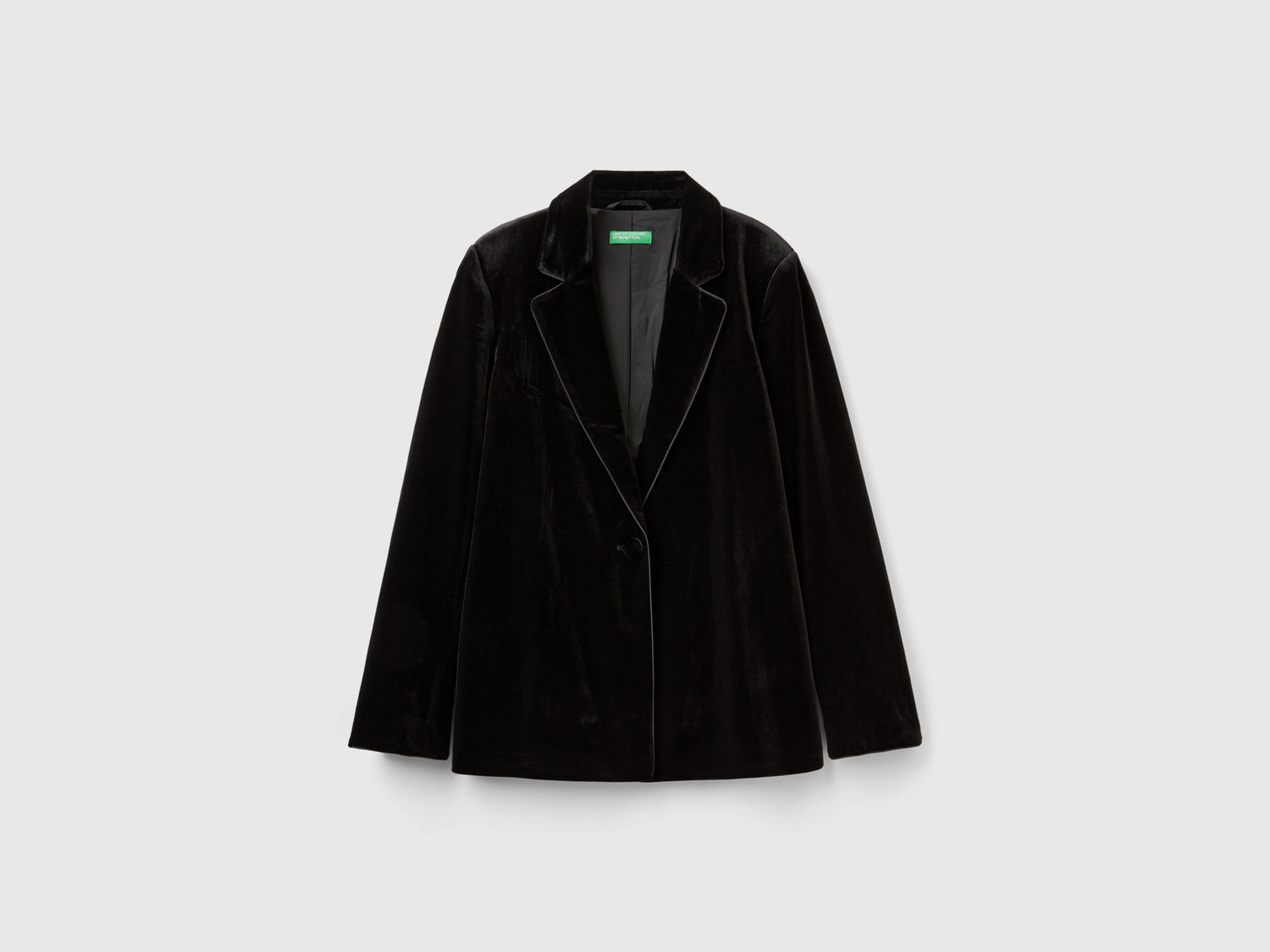 Blazer in velluto liscio da donna nero | Benetton Outlet