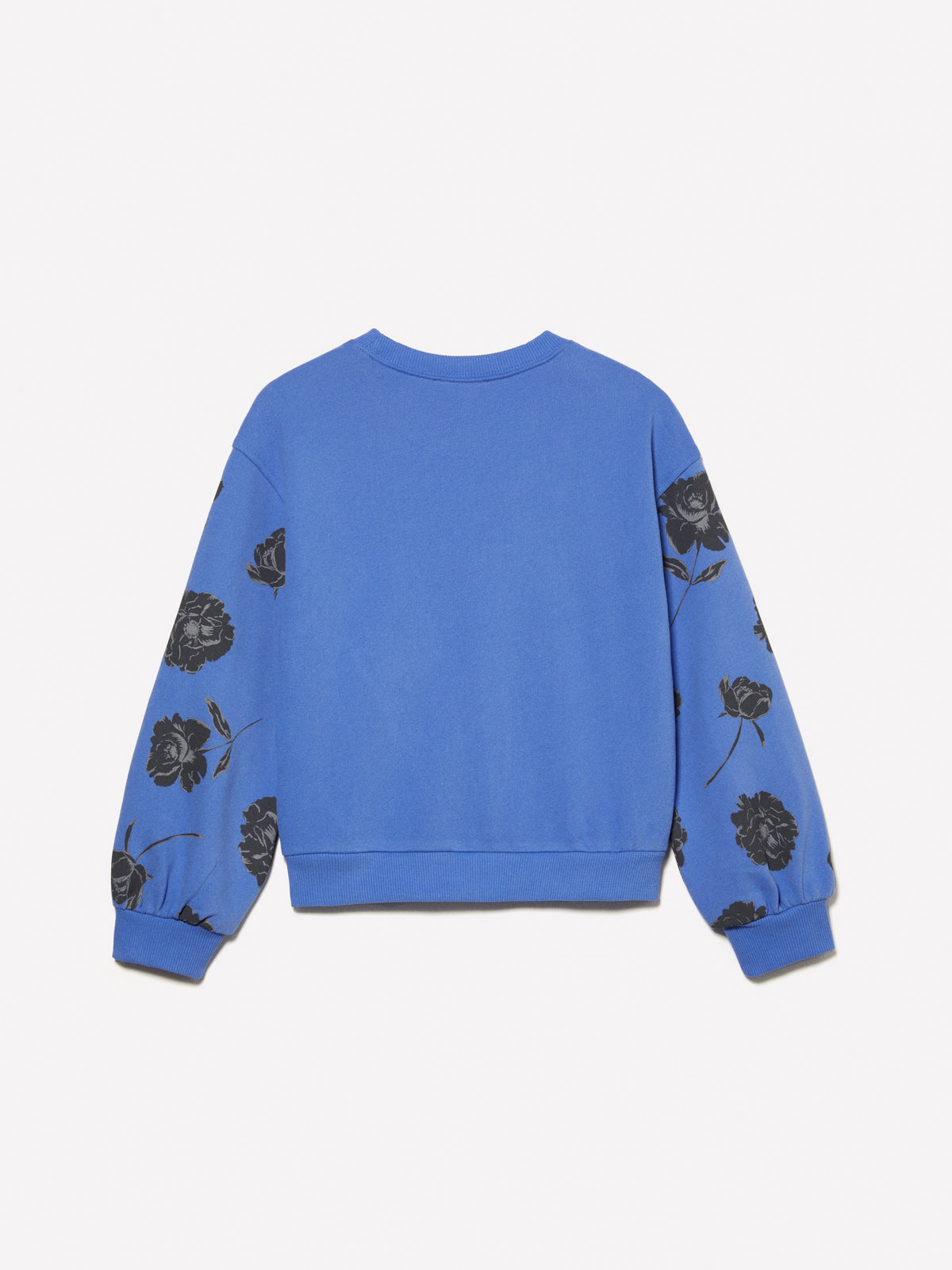 Felpa cropped lilla con stampa floreale e ricamo