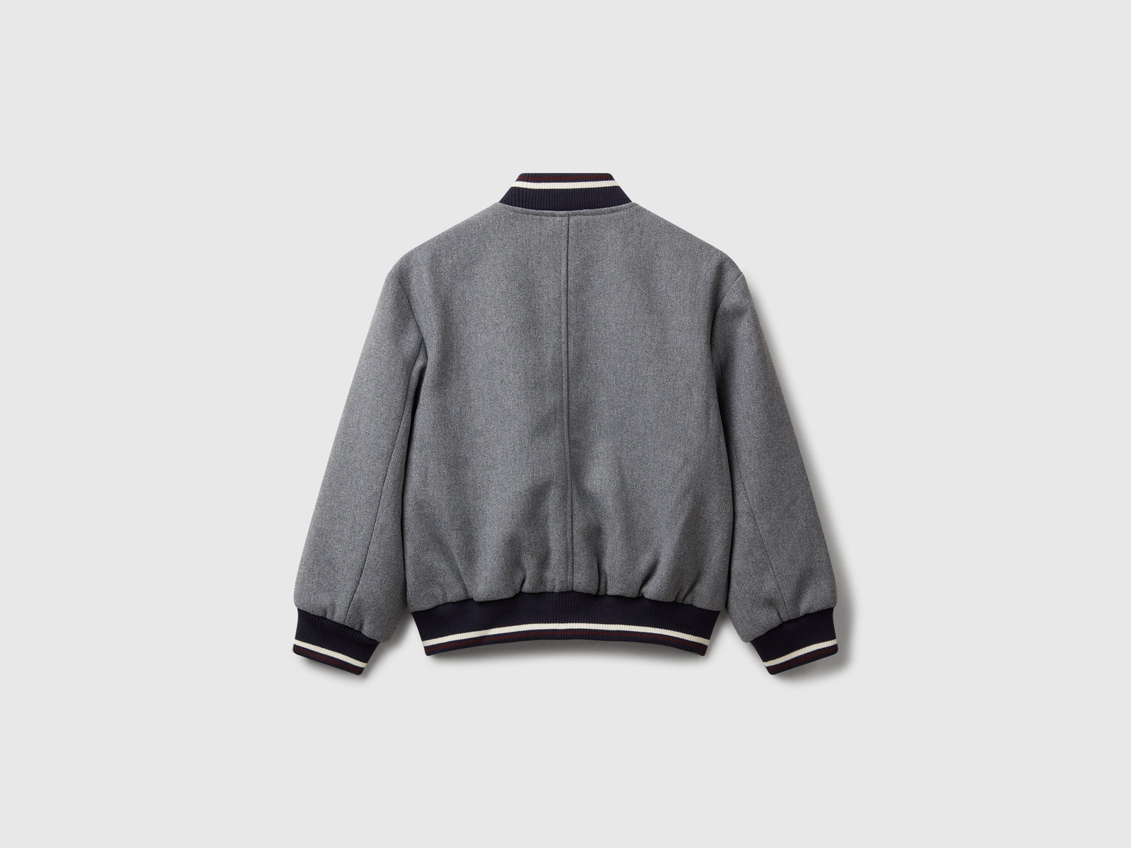 Bomber in misto lana da bambino grigio scuro 2 | Benetton Outlet
