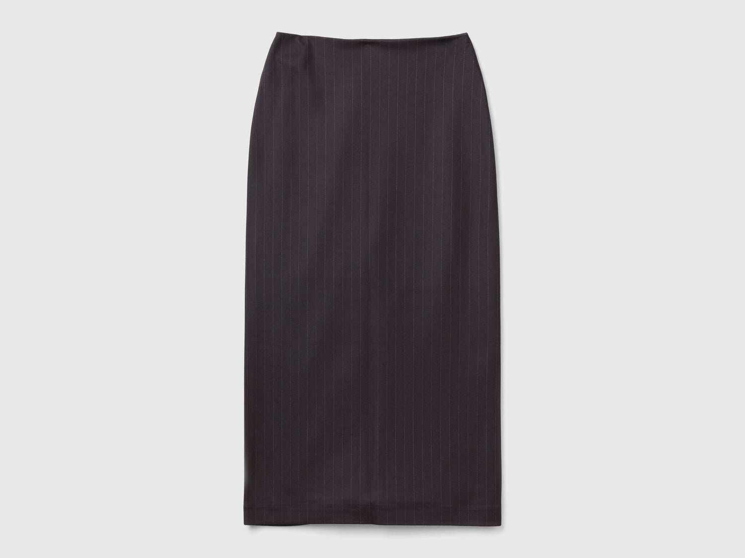 Gonna midi gessata da donna nero | Benetton Outlet