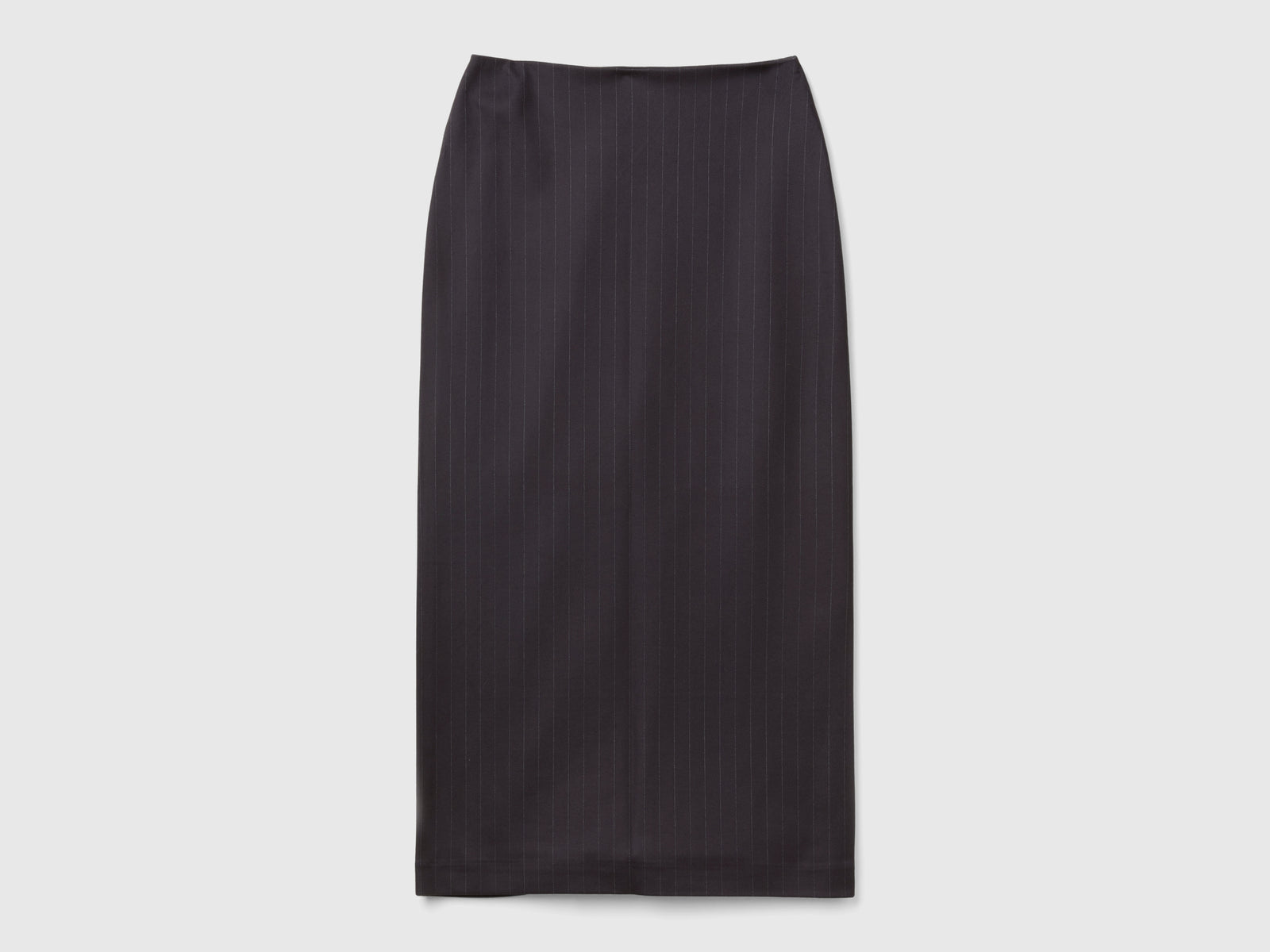 Gonna midi gessata da donna nero | Benetton Outlet