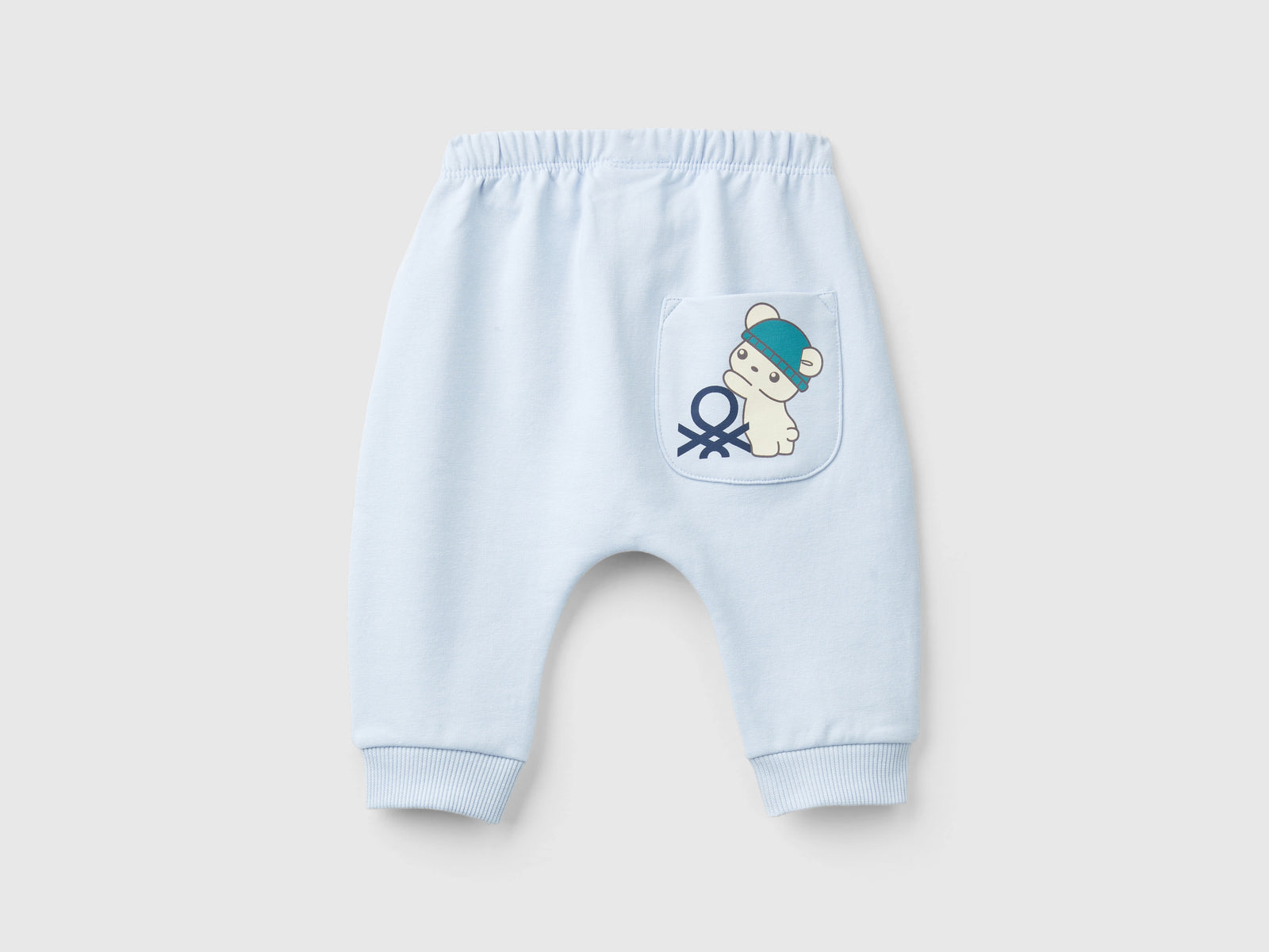 Warm sweatshirt trousers with pocket da neonato celeste 2 | Benetton Outlet