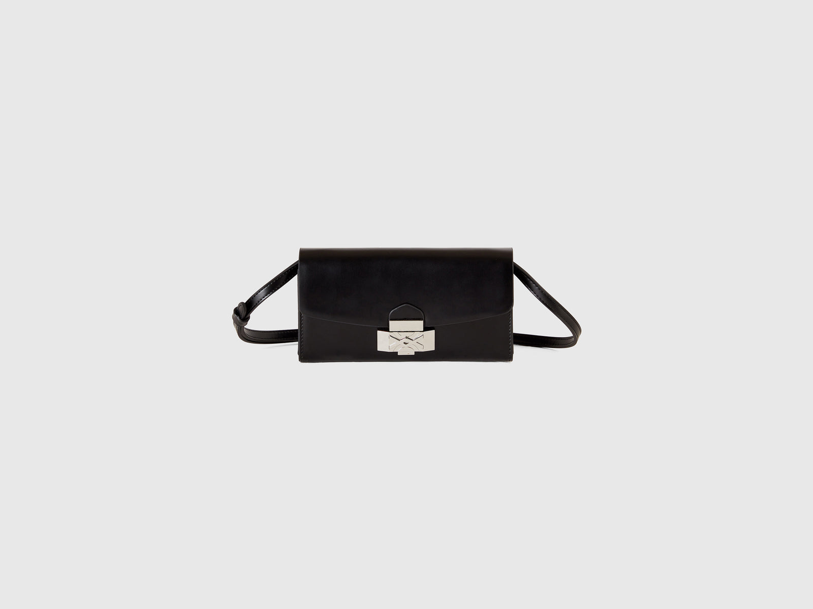 Borsa portacellulare con tracolla da donna nero | Benetton Outlet