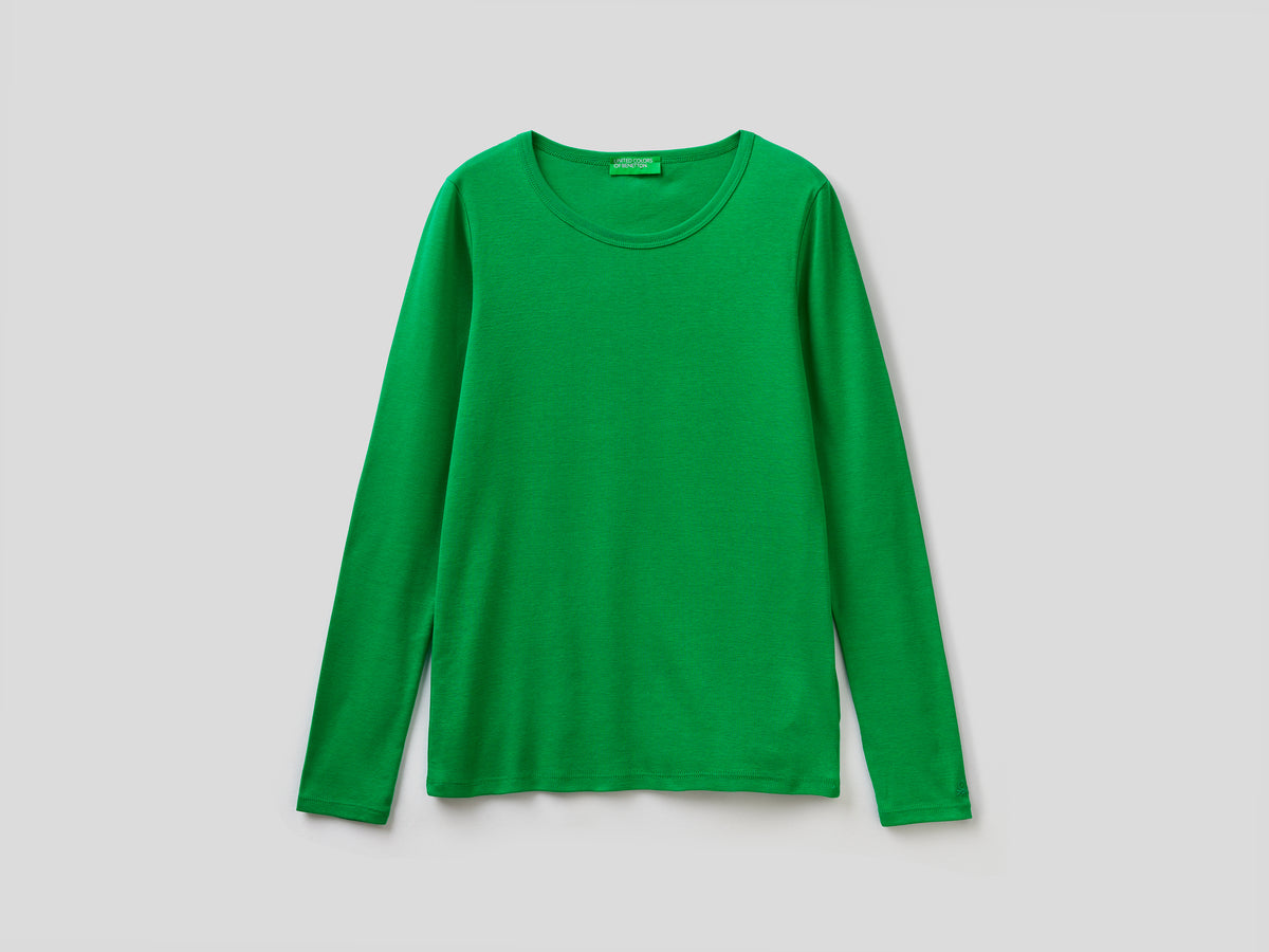T-shirt a manica lunga in puro cotone