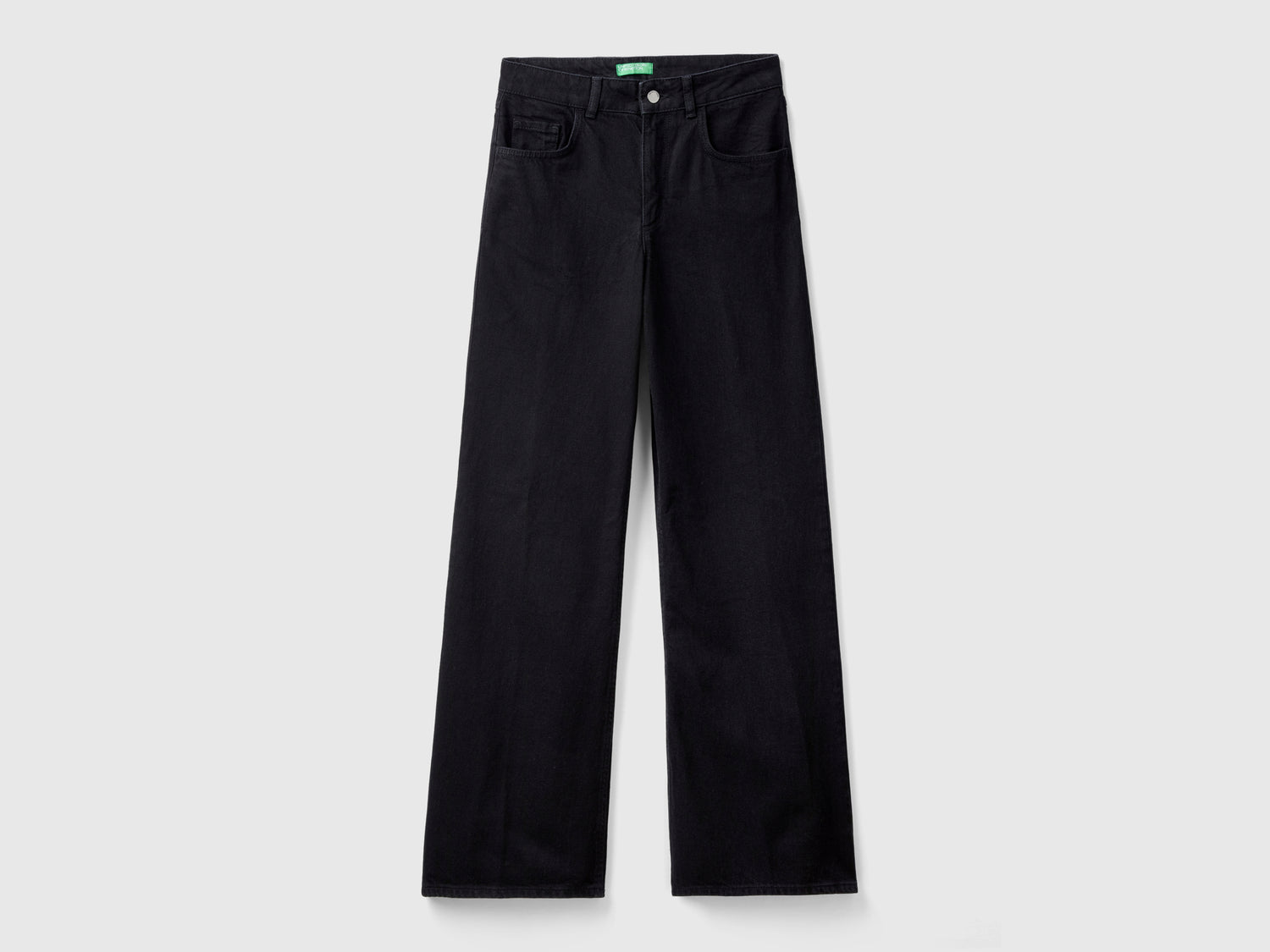 Jeans con gamba ampia da donna nero | Benetton Outlet
