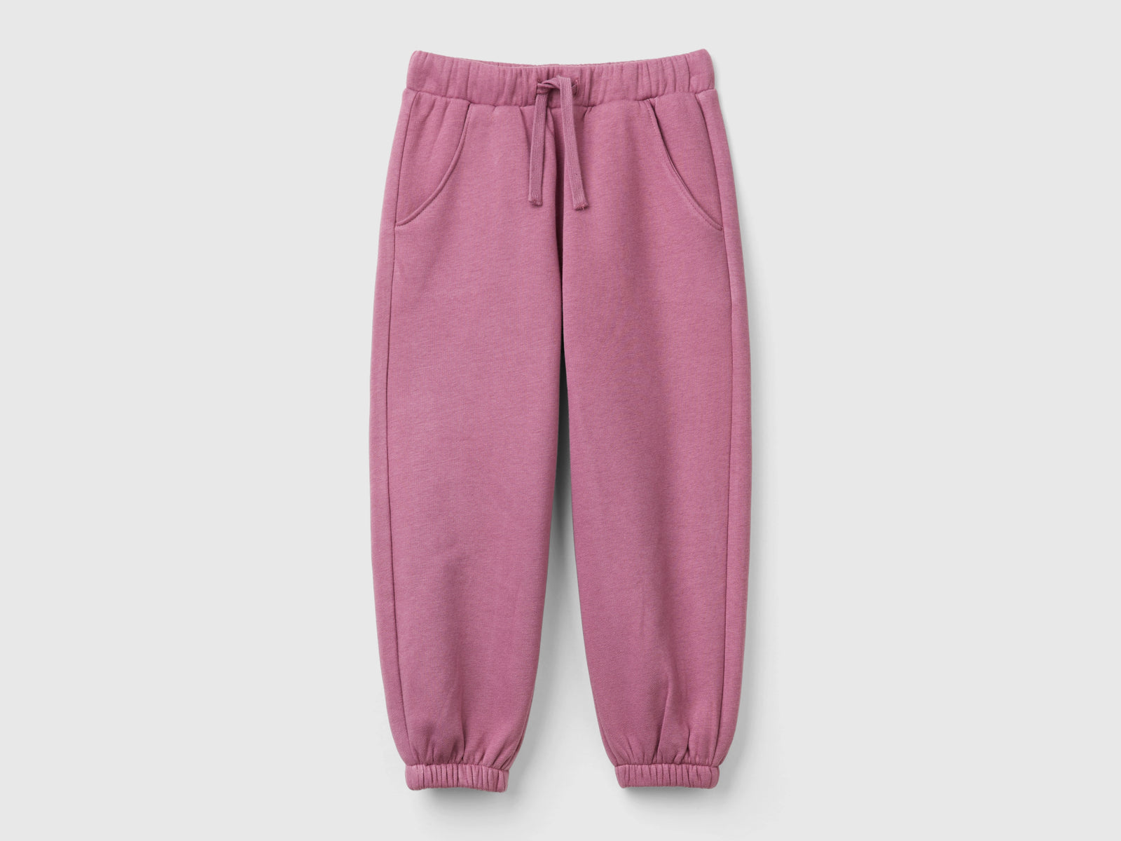 Joggers in felpa con coulisse da bimba malva scuro | Benetton Outlet