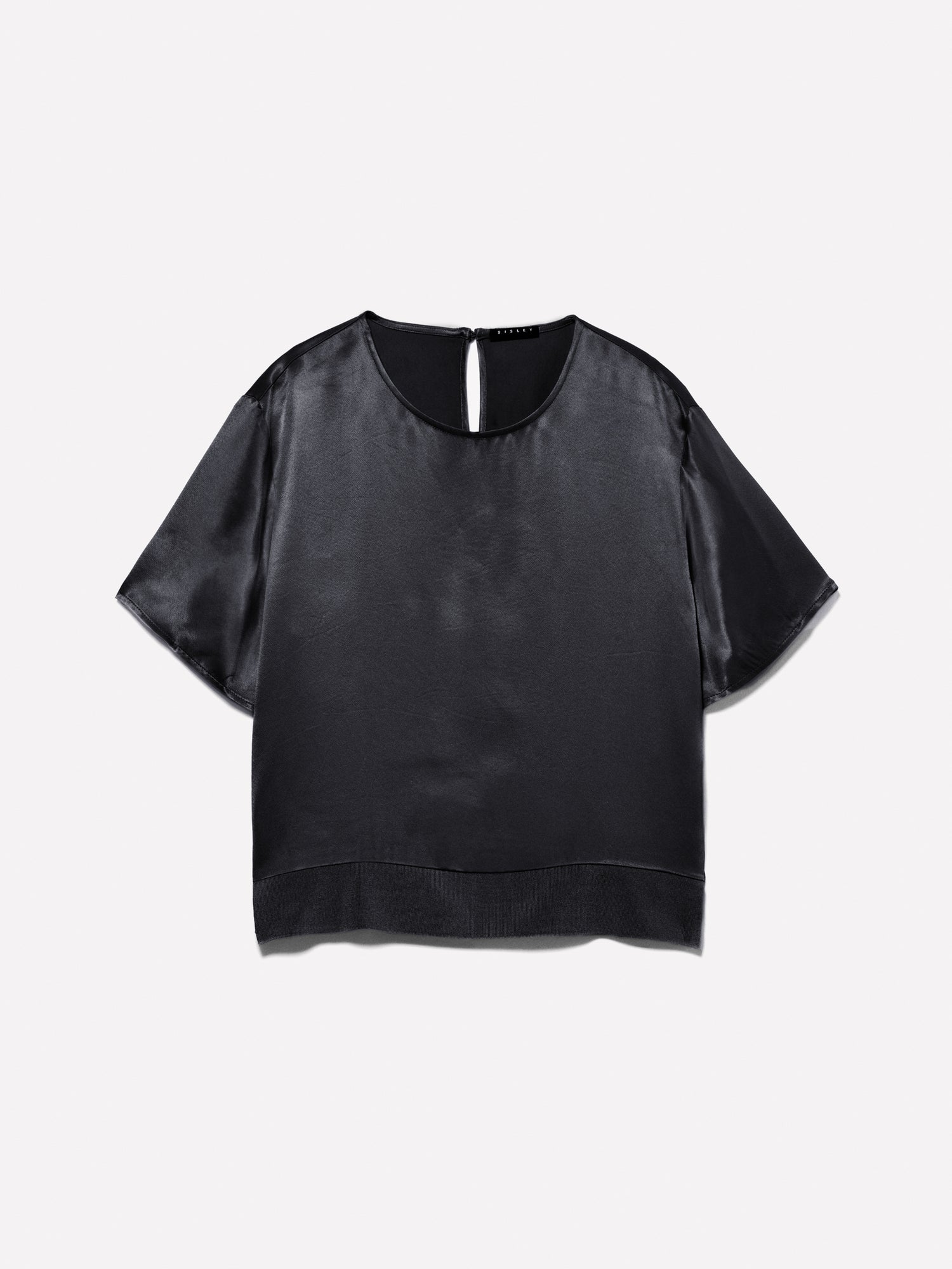 Blusa in raso da donna nero | Sisley Outlet