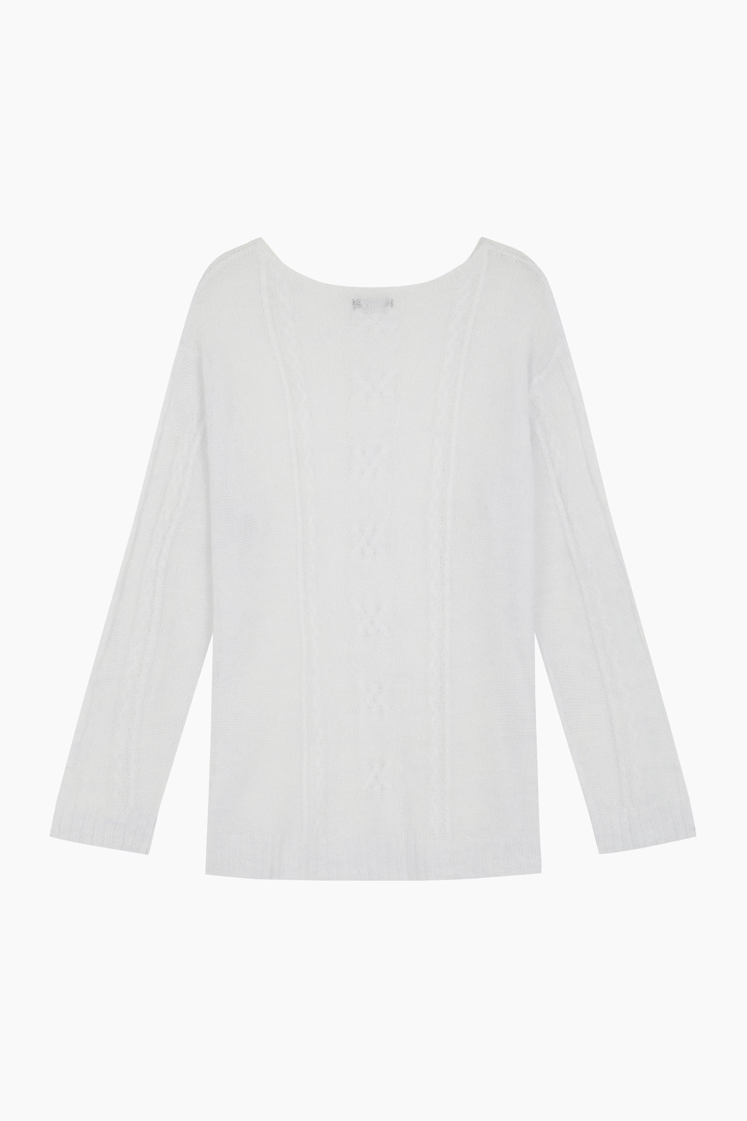 Maglia con trecce da donna grigio chiaro 2 | Sisley Outlet