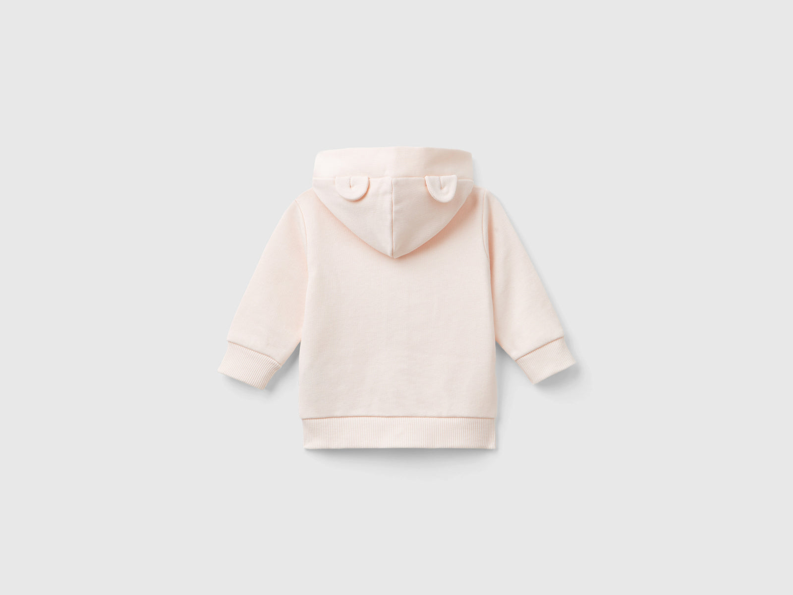 Organic cotton hoodie da neonato rosa tenue 2 | Benetton Outlet