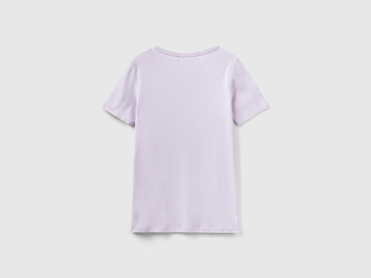 T-shirt 100% cotone con stampa logo glitter