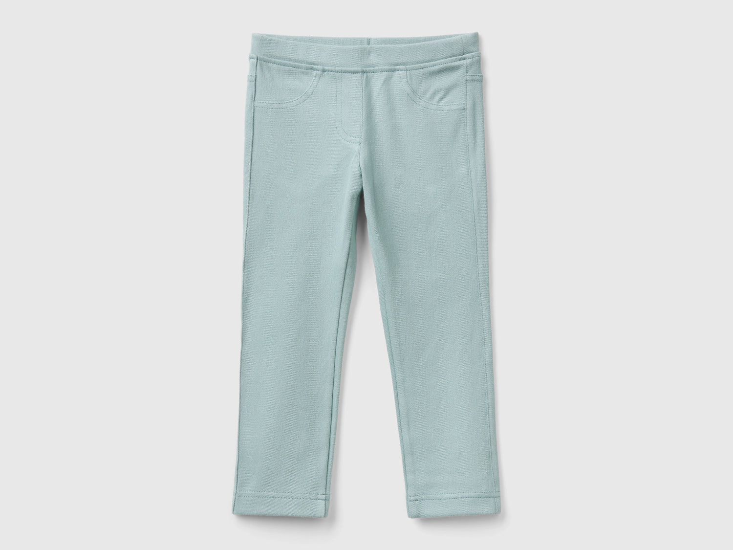 Pantaloni in felpa super stretch da bimba grigio perla | Benetton Outlet