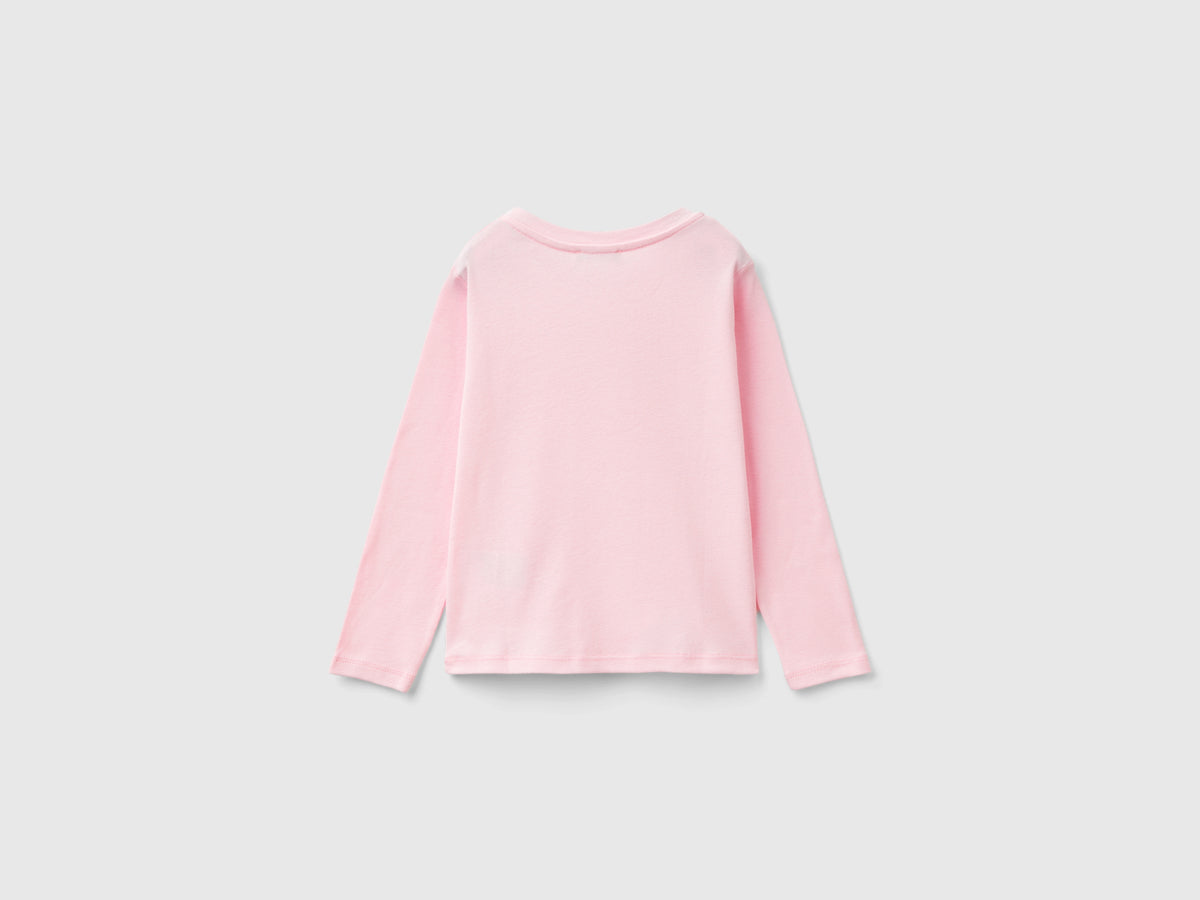 T-shirt con stampa glitter in cotone bio