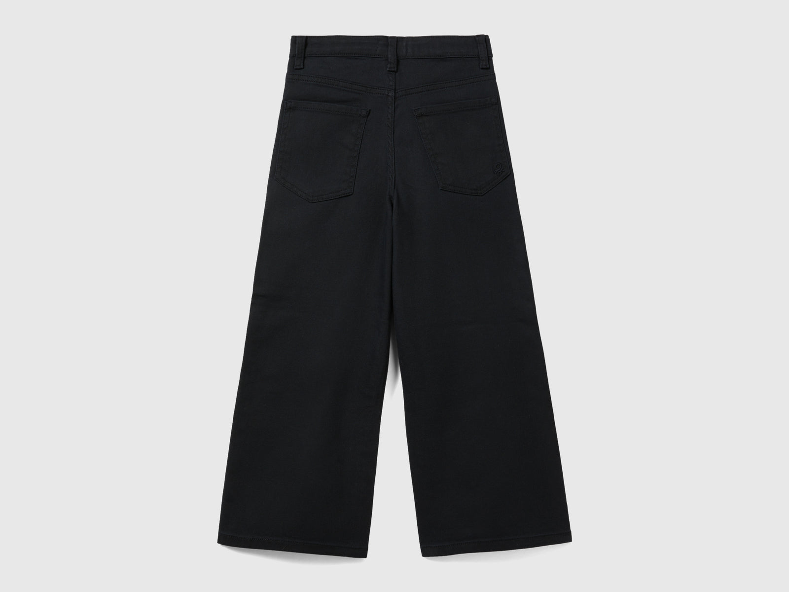 Pantaloni wide fit a vita alta da bambina nero 2 | Benetton Outlet