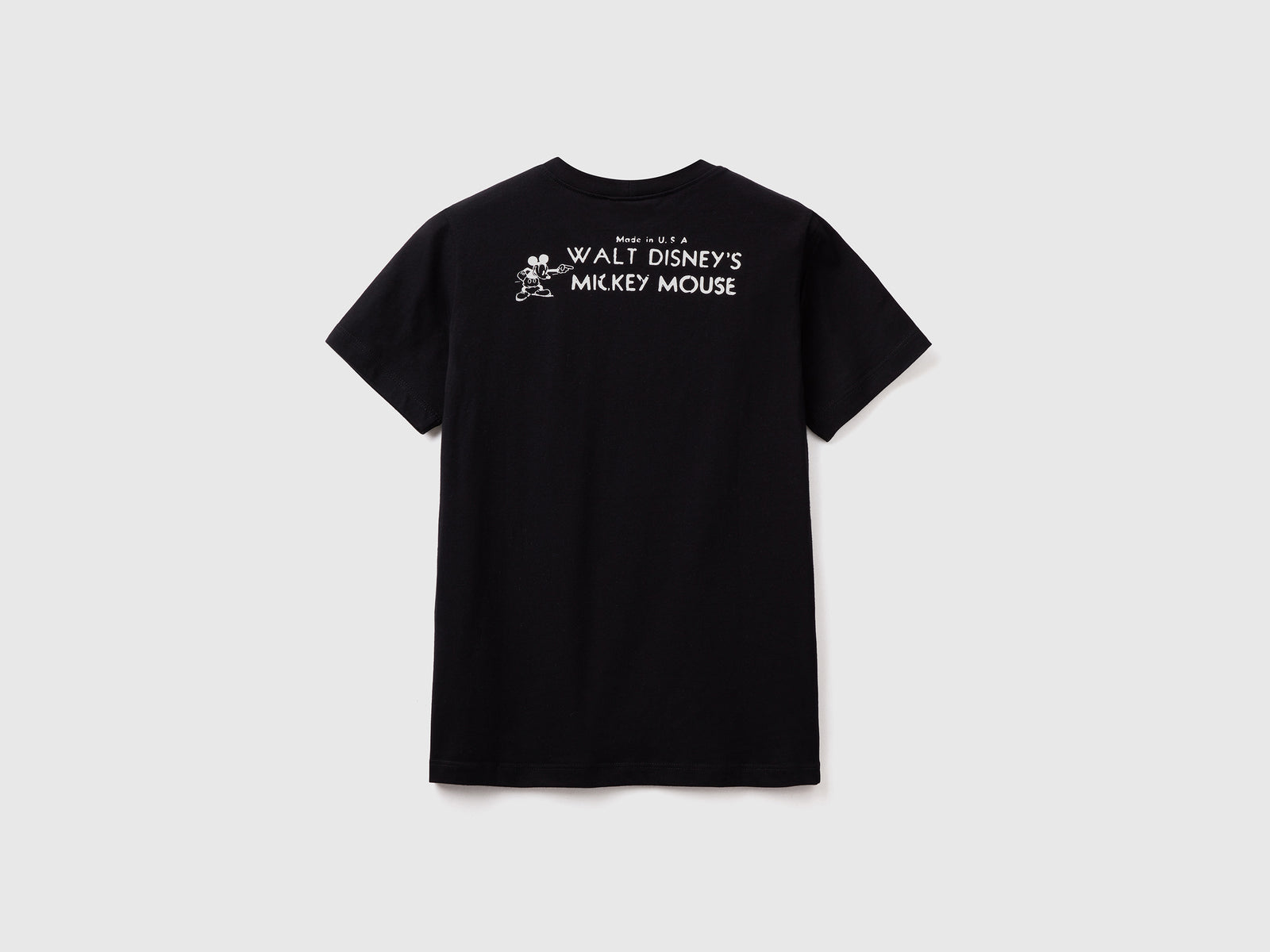 T-shirt girocollo a manica corta in puro cotone da bambino nero 2 | Benetton Outlet