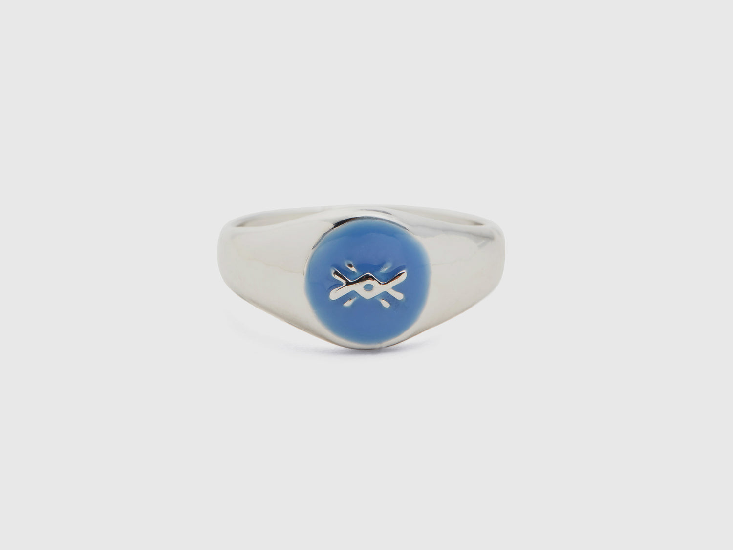 Anello con logo da donna celeste | Benetton Outlet