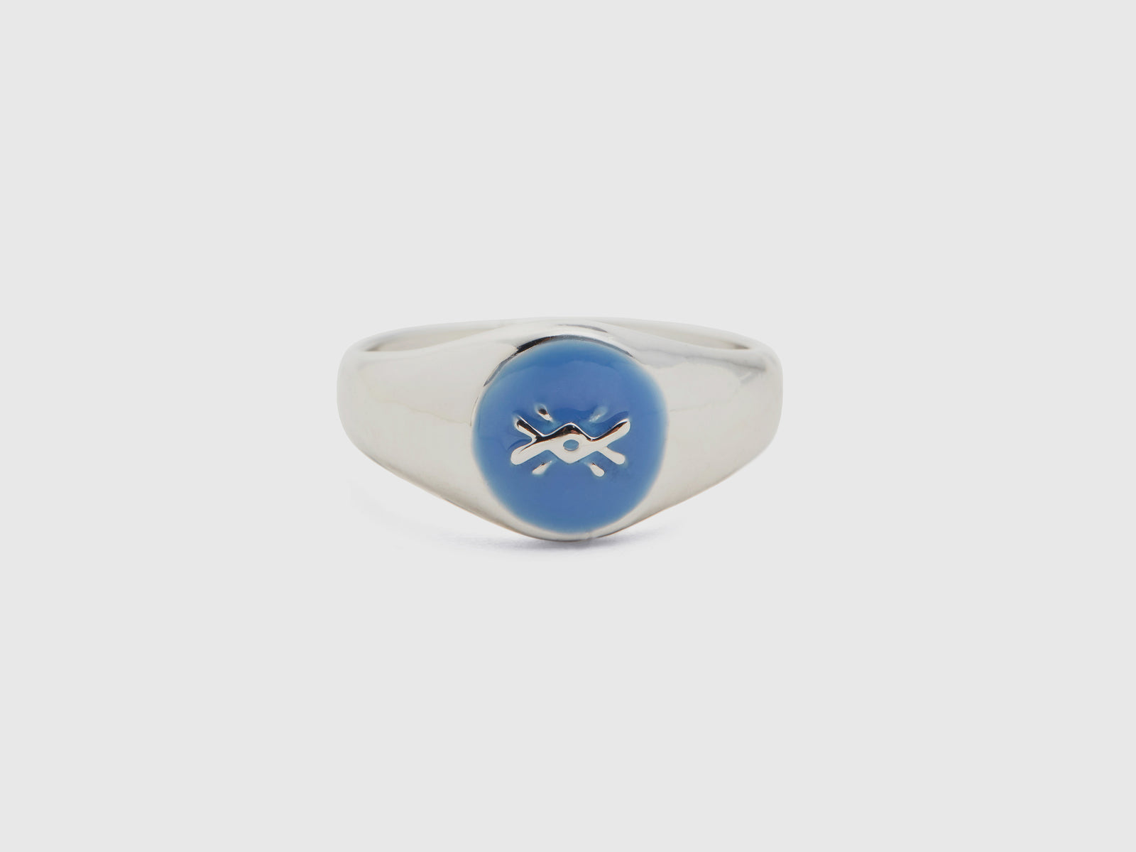 Anello con logo da donna celeste | Benetton Outlet