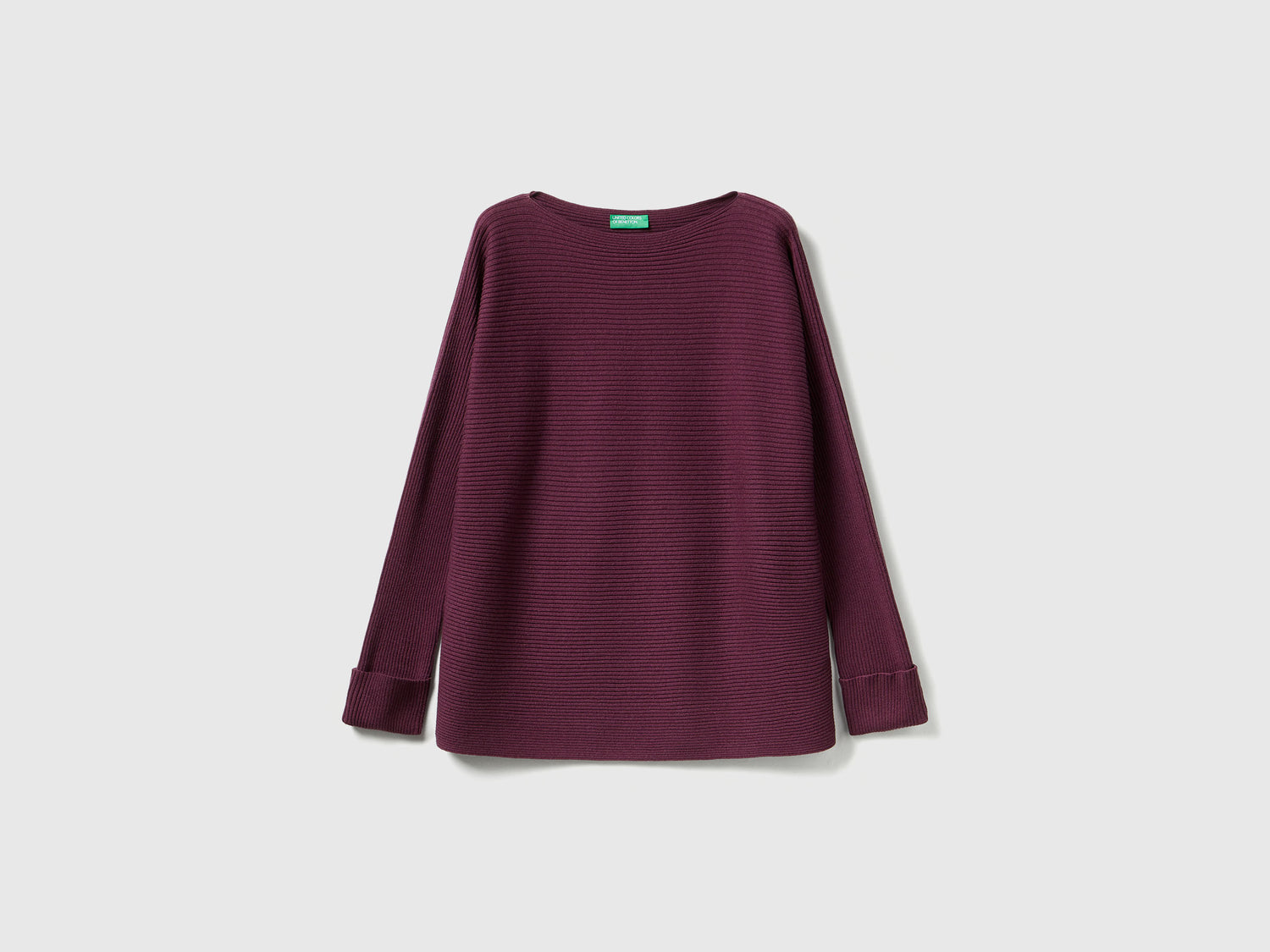 Maglia con scollo a barchetta da donna prugna | Benetton Outlet
