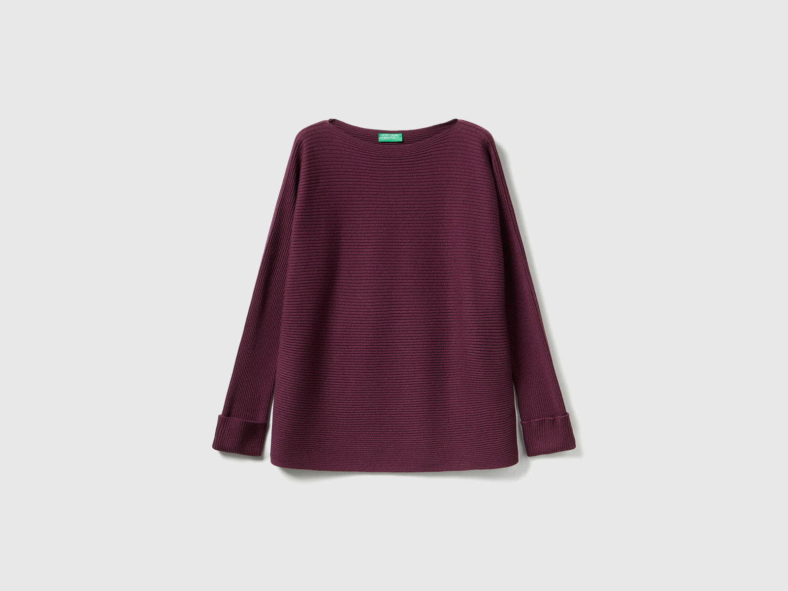 Maglia con scollo a barchetta da donna prugna | Benetton Outlet