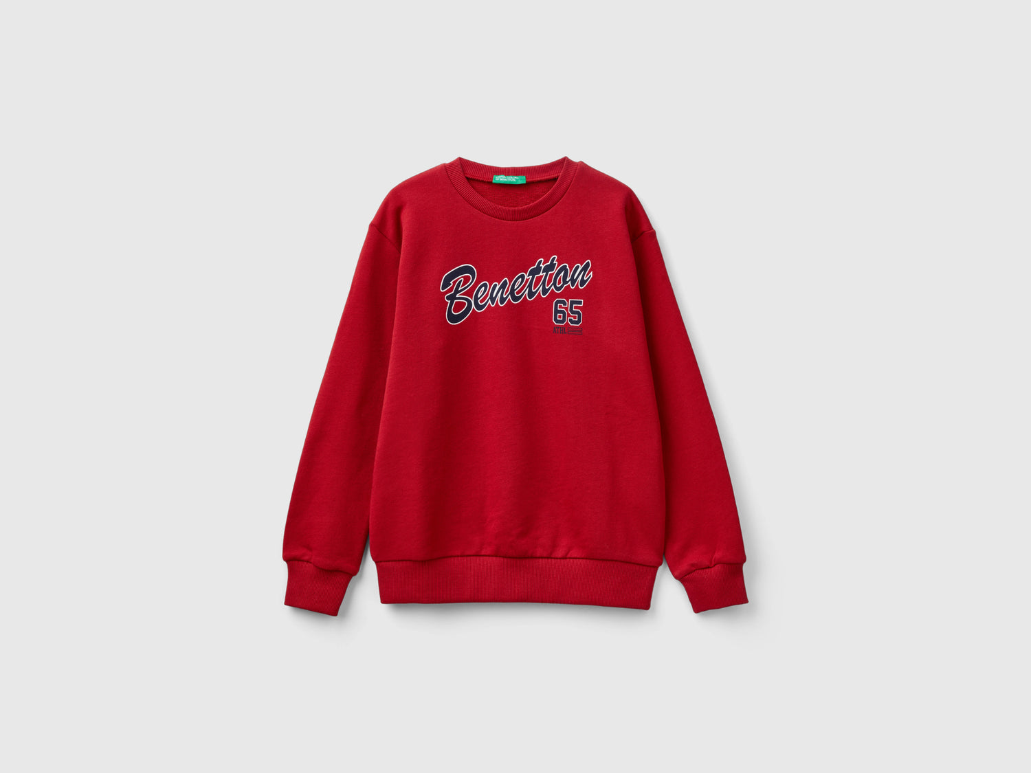 Felpa con stampa logo da bambino rosso | Benetton Outlet