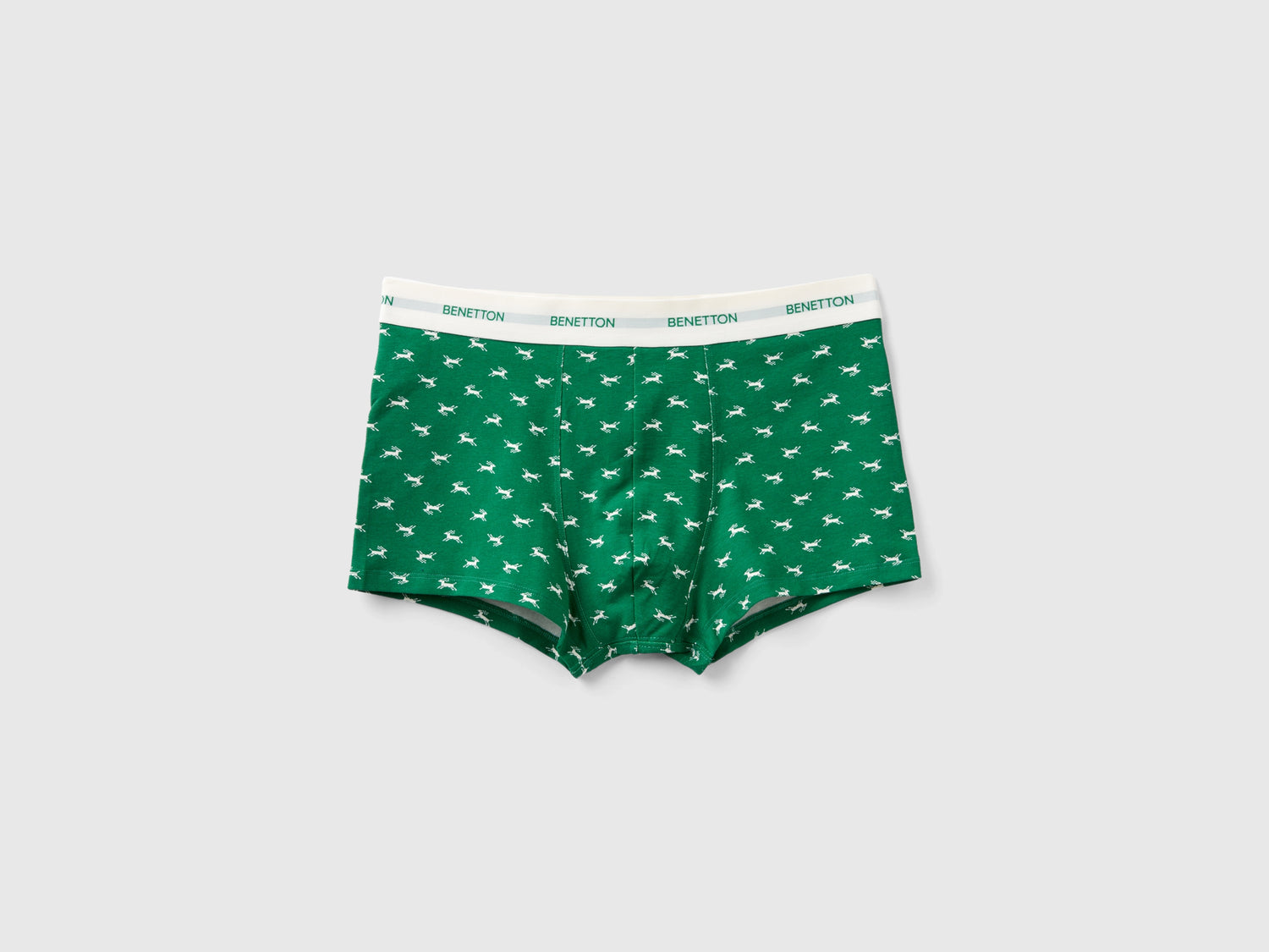 Boxer con stampa renne da uomo verde | Benetton Outlet