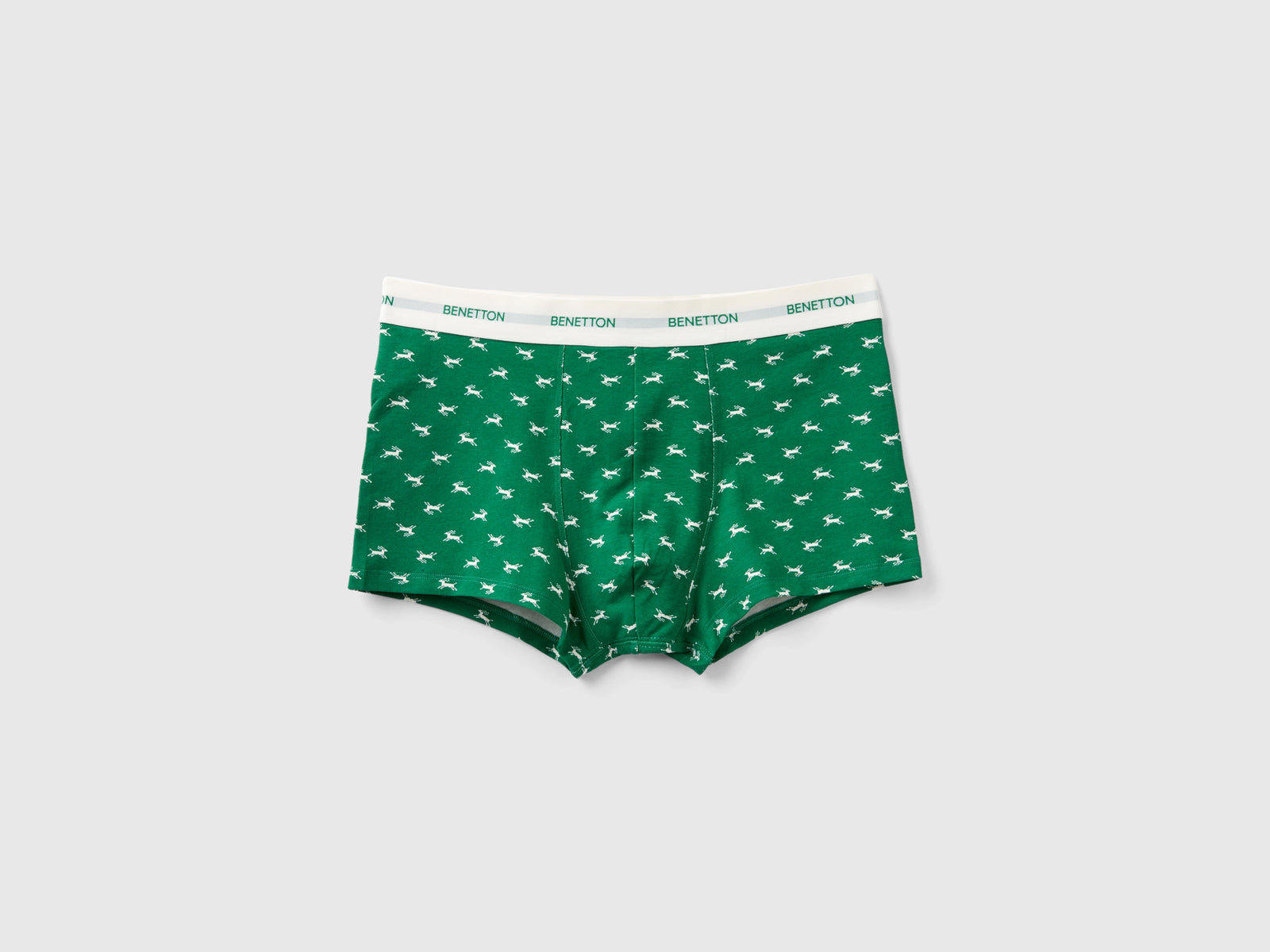 Boxer con stampa renne da uomo verde | Benetton Outlet