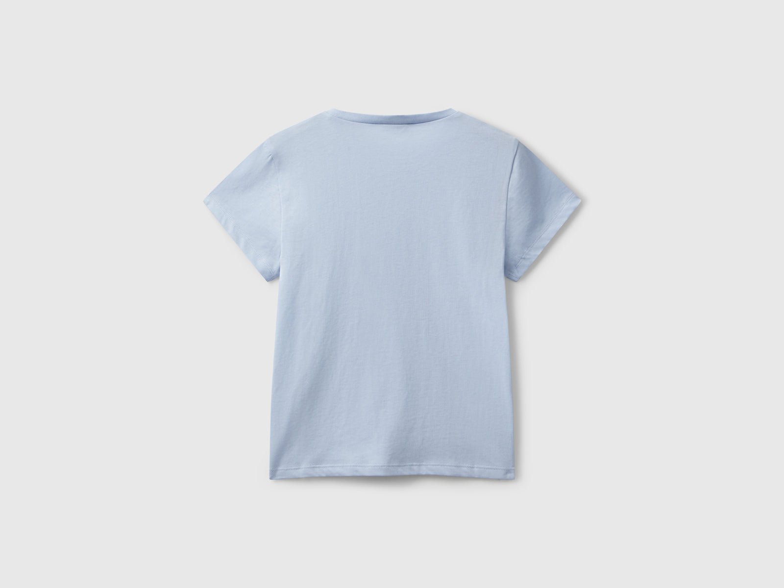 T-shirt con logo glitter da bambina azzurro 2 | Benetton Outlet