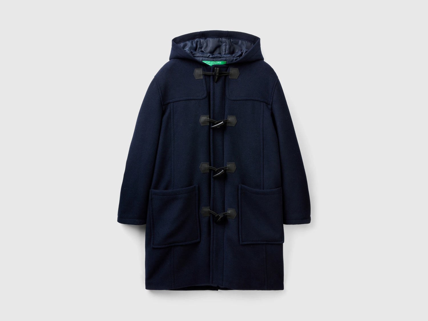 Cappotto Montgomery in misto lana da uomo blu scuro | Benetton Outlet