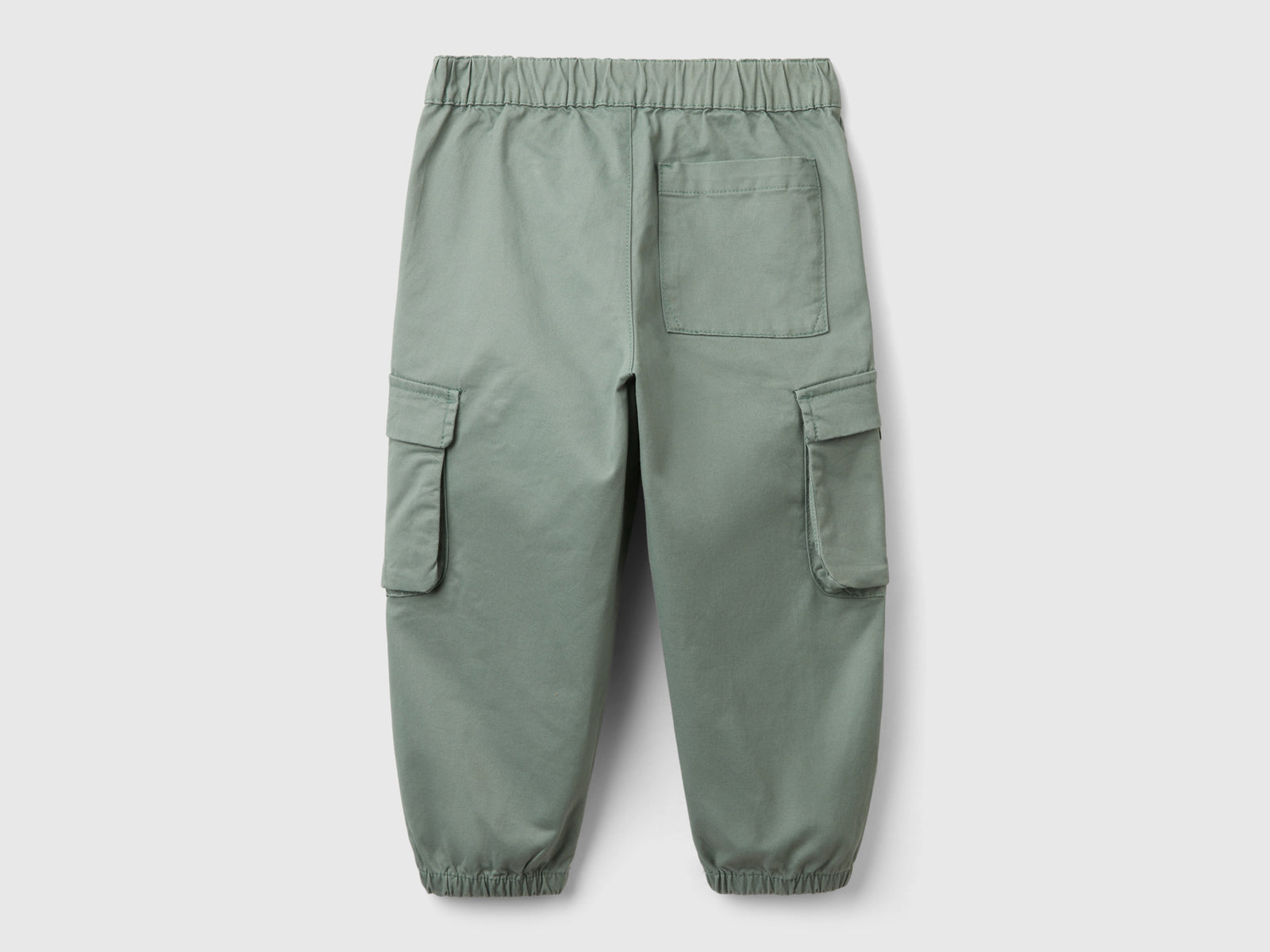 Pantaloni parachute in cotone stretch da bimbo verde chiaro 2 | Benetton Outlet