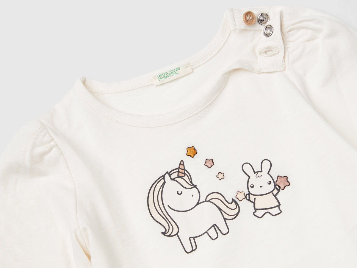 T-shirt manica lunga in cotone bio