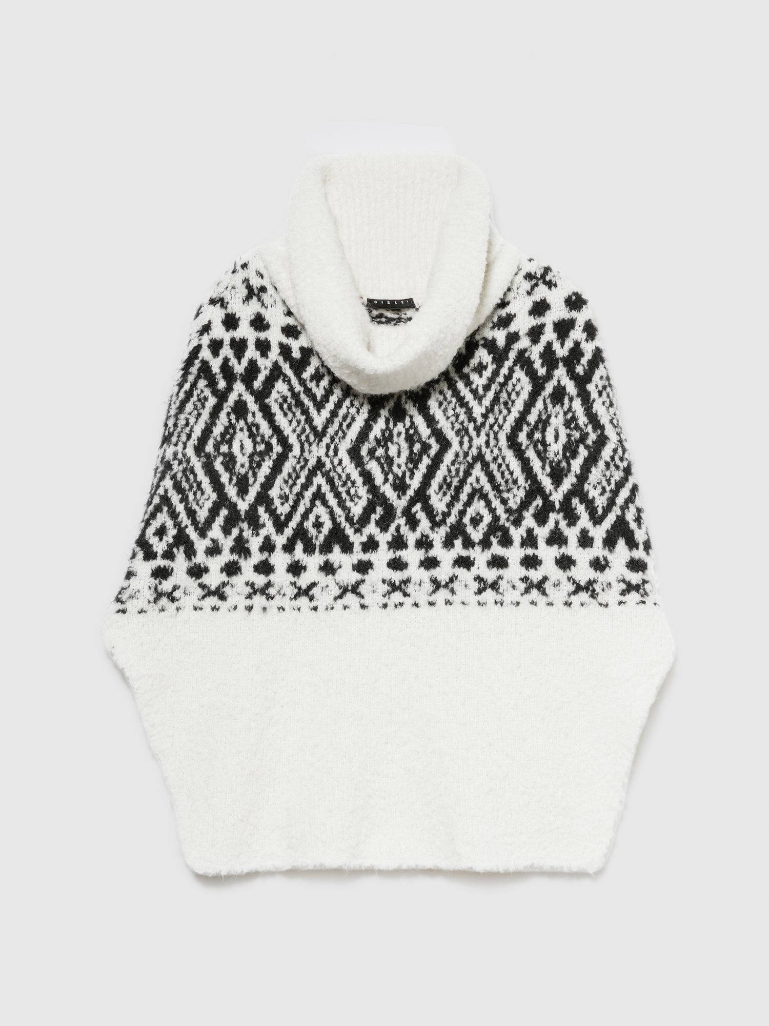Poncho jacquard da donna bianco panna | Sisley Outlet