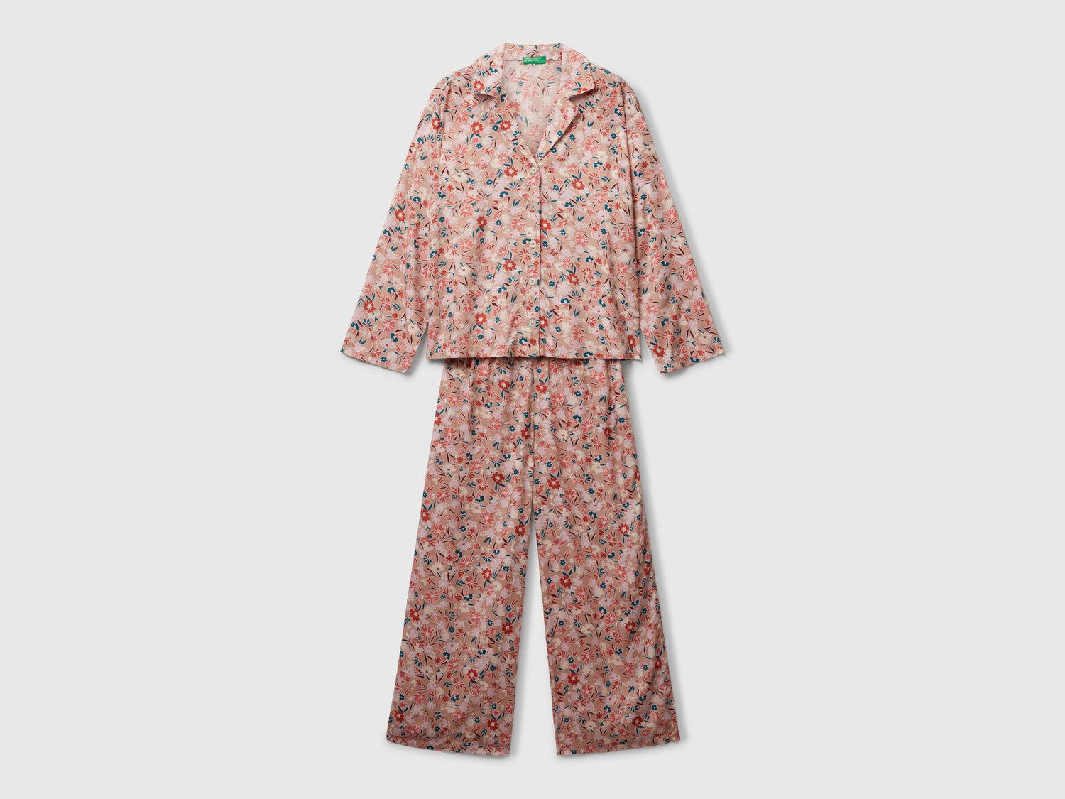 Pigiama fluido a fiori da donna rosa | Benetton Outlet