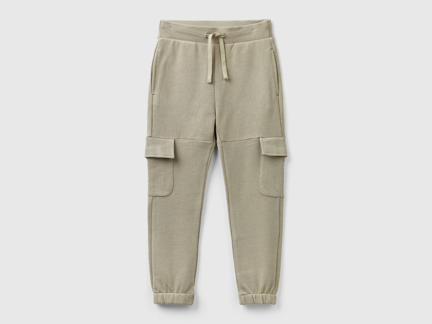 Pantaloni cargo in felpa da bambino beige | Benetton Outlet