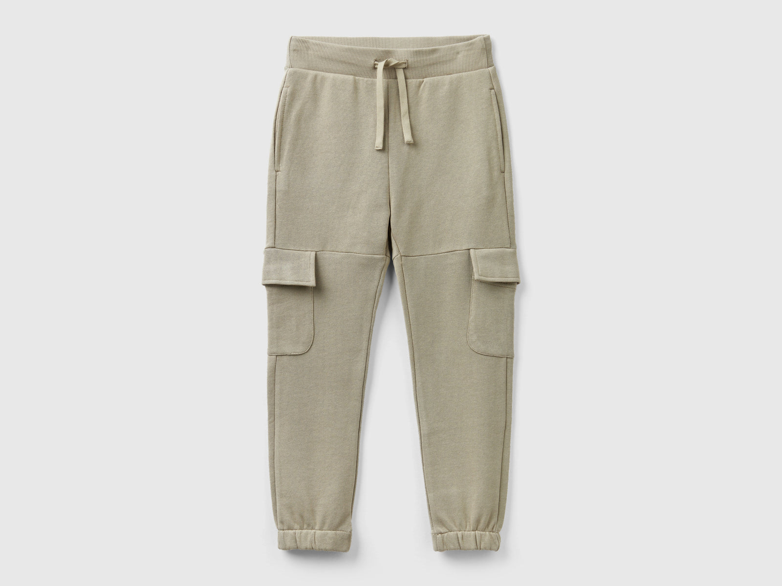 Pantaloni cargo in felpa da bambino beige | Benetton Outlet