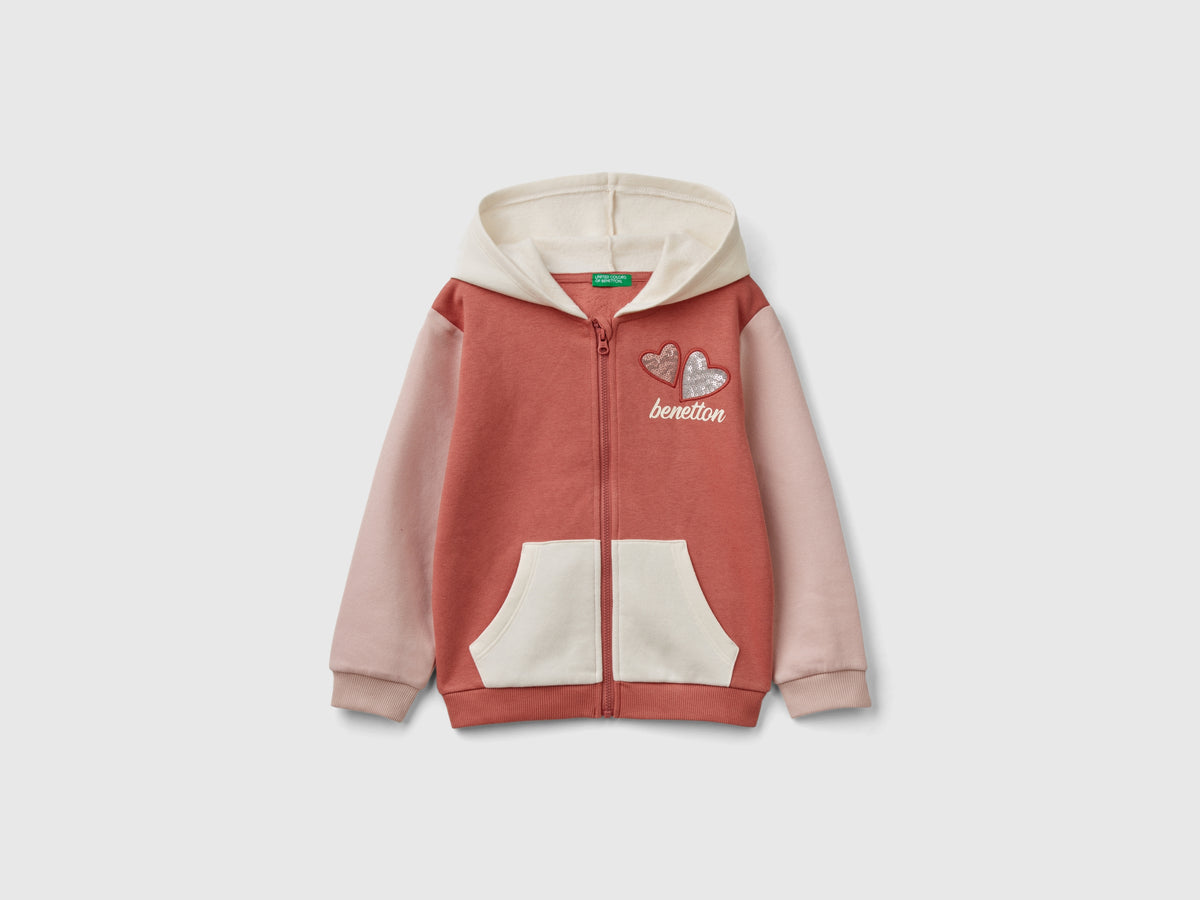 Sequin zip-up hoodie