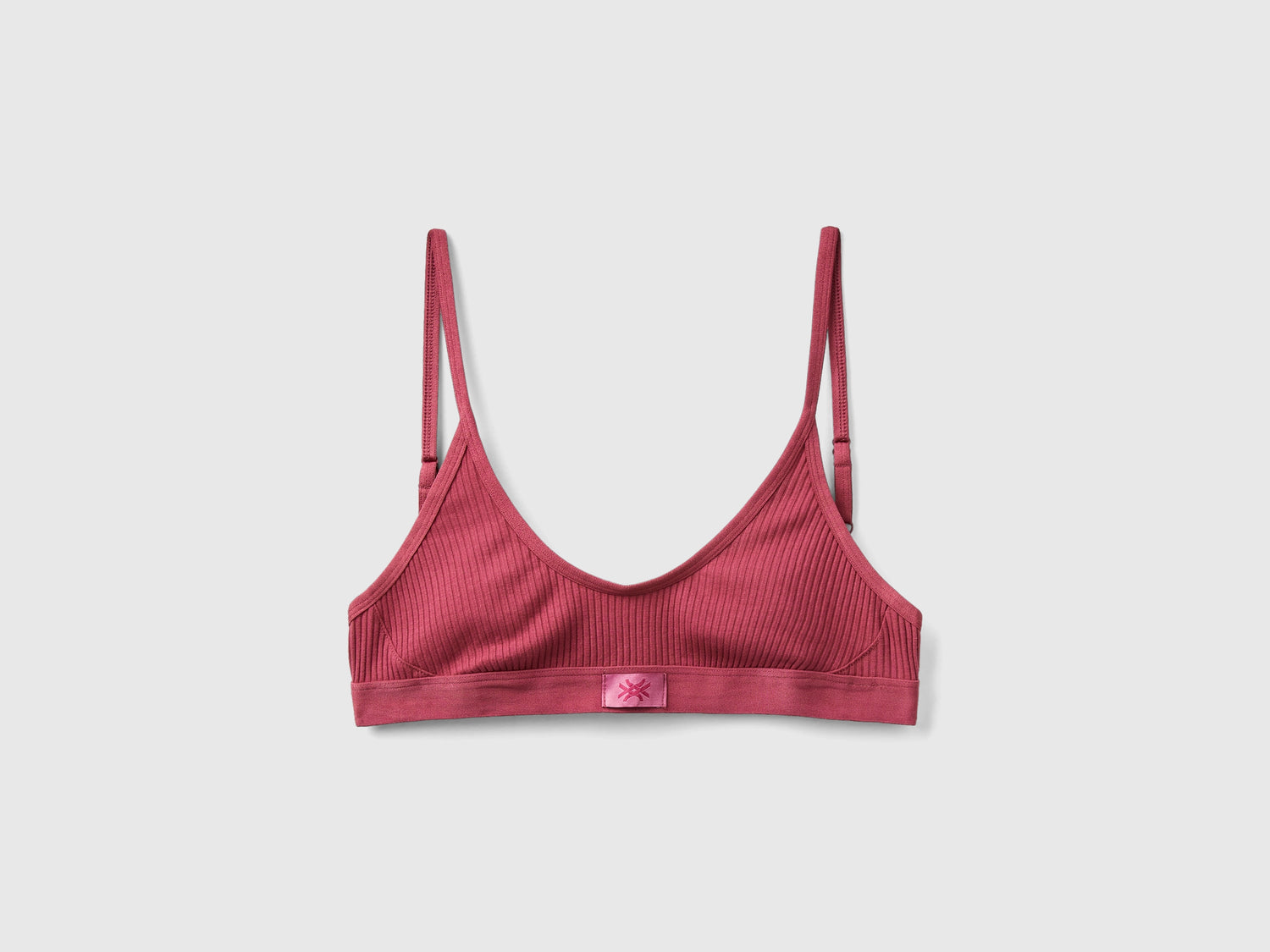 Reggiseno a triangolo a costine da donna malva scuro | Benetton Outlet