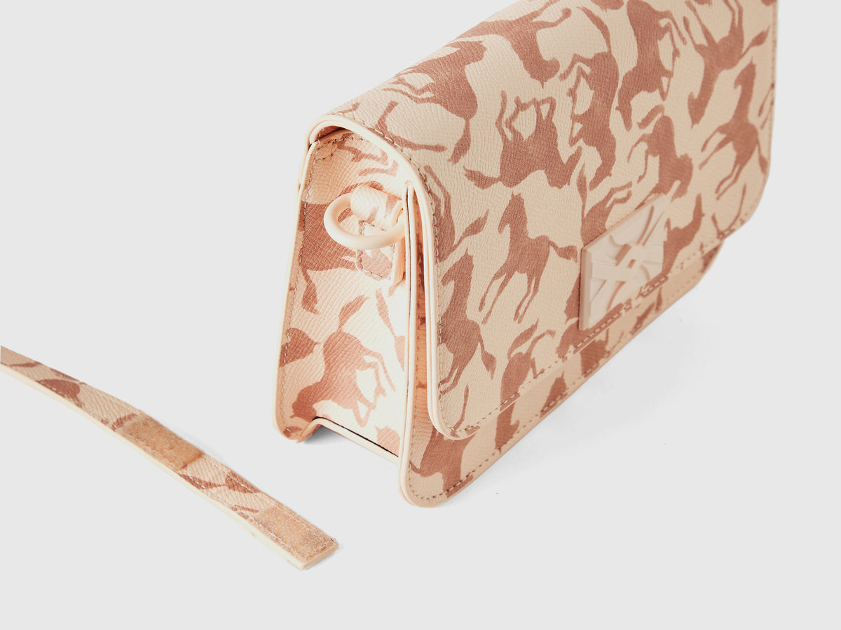 Be Bag rosa chiaro con stampa cavalli