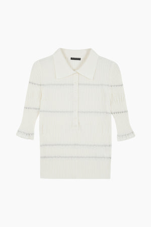 Maglia polo a costine