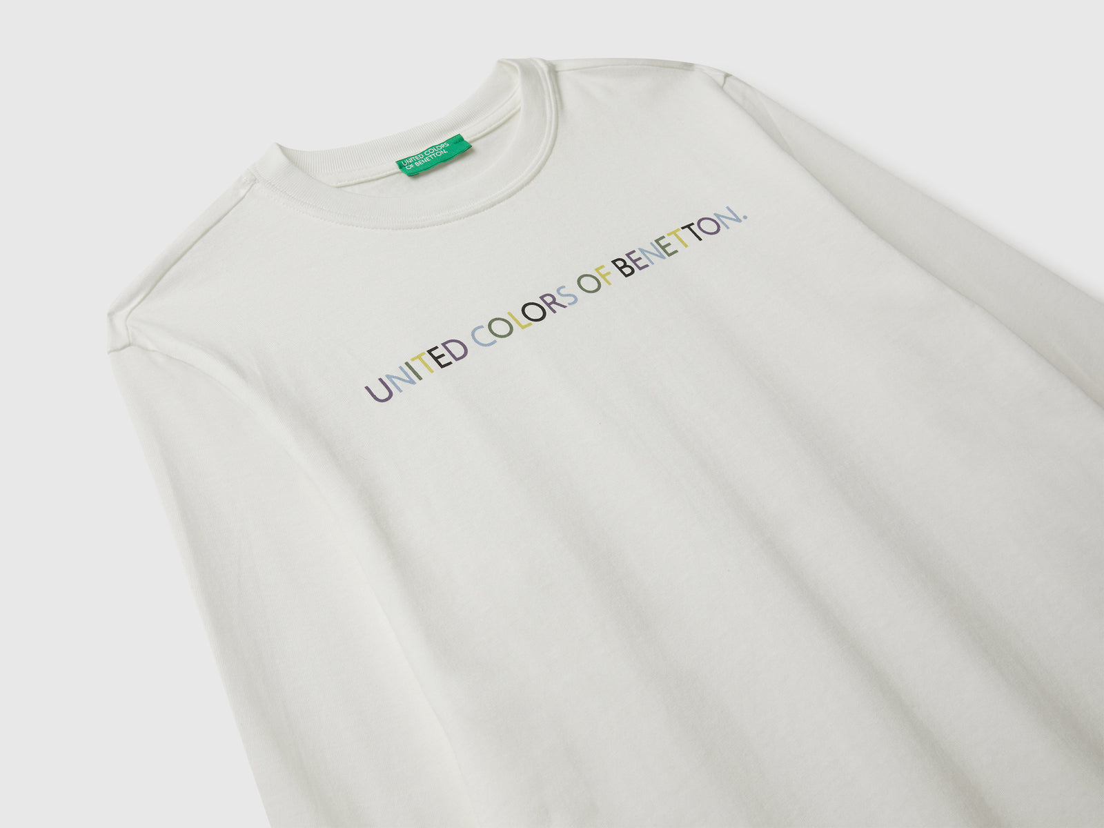 T-shirt in cotone da bambino bianco panna 3 | Benetton Outlet
