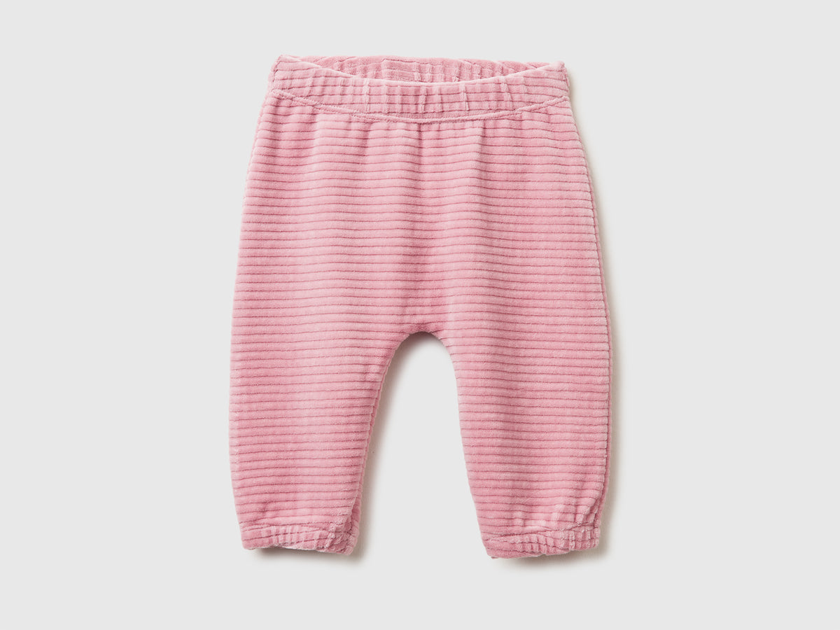 Pantaloni in ciniglia con ricamo
