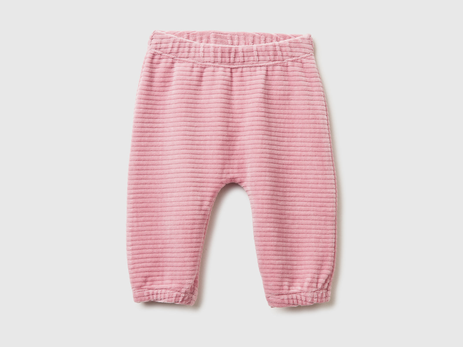 Pantaloni in ciniglia con ricamo da neonato malva | Benetton Outlet