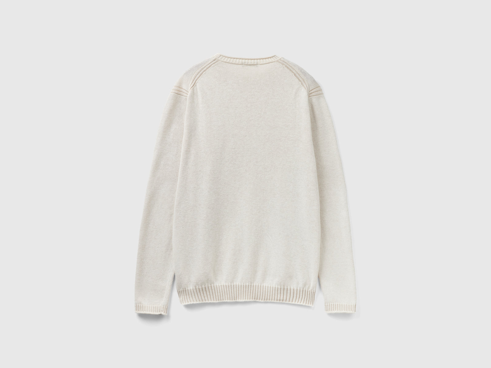 Maglia in misto cotone riciclato da uomo bianco panna 2 | Benetton Outlet