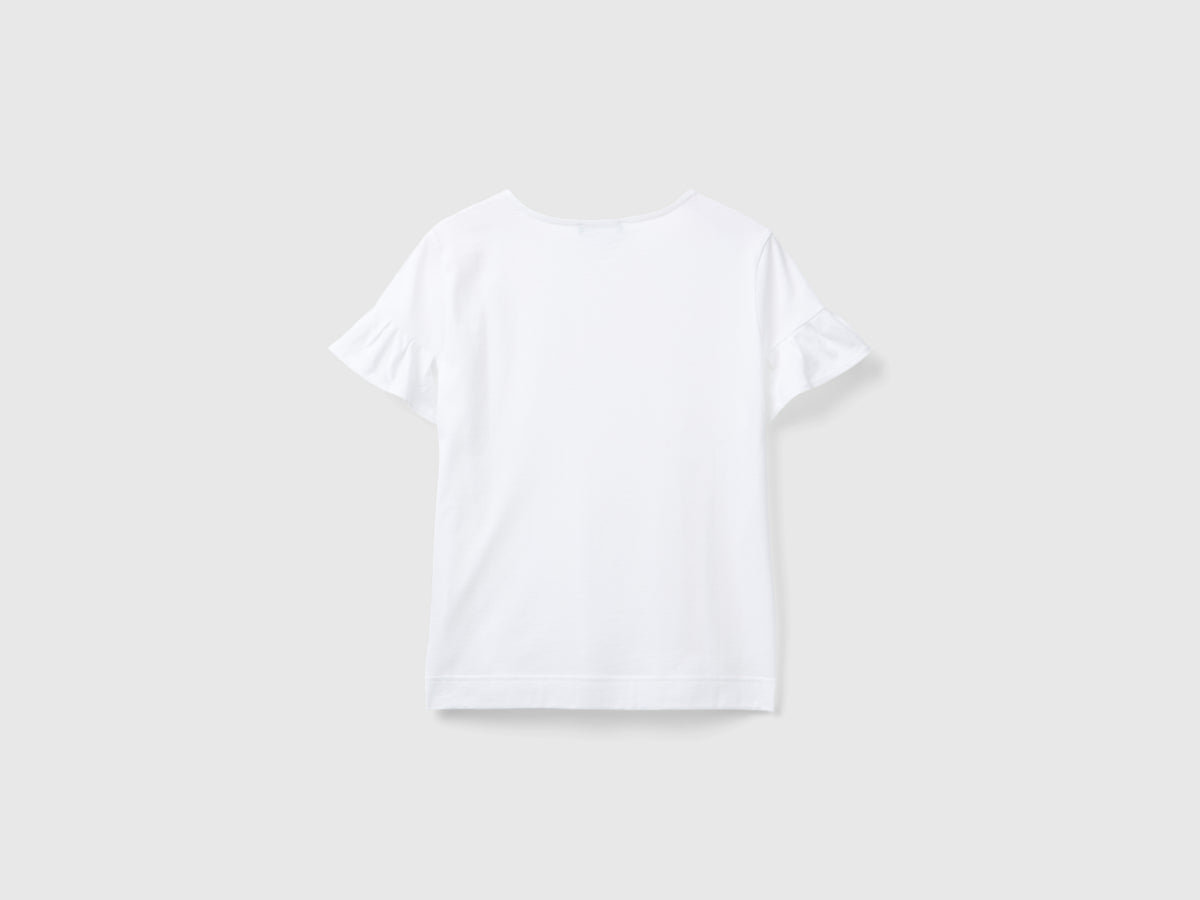 T-shirt con manica rouches