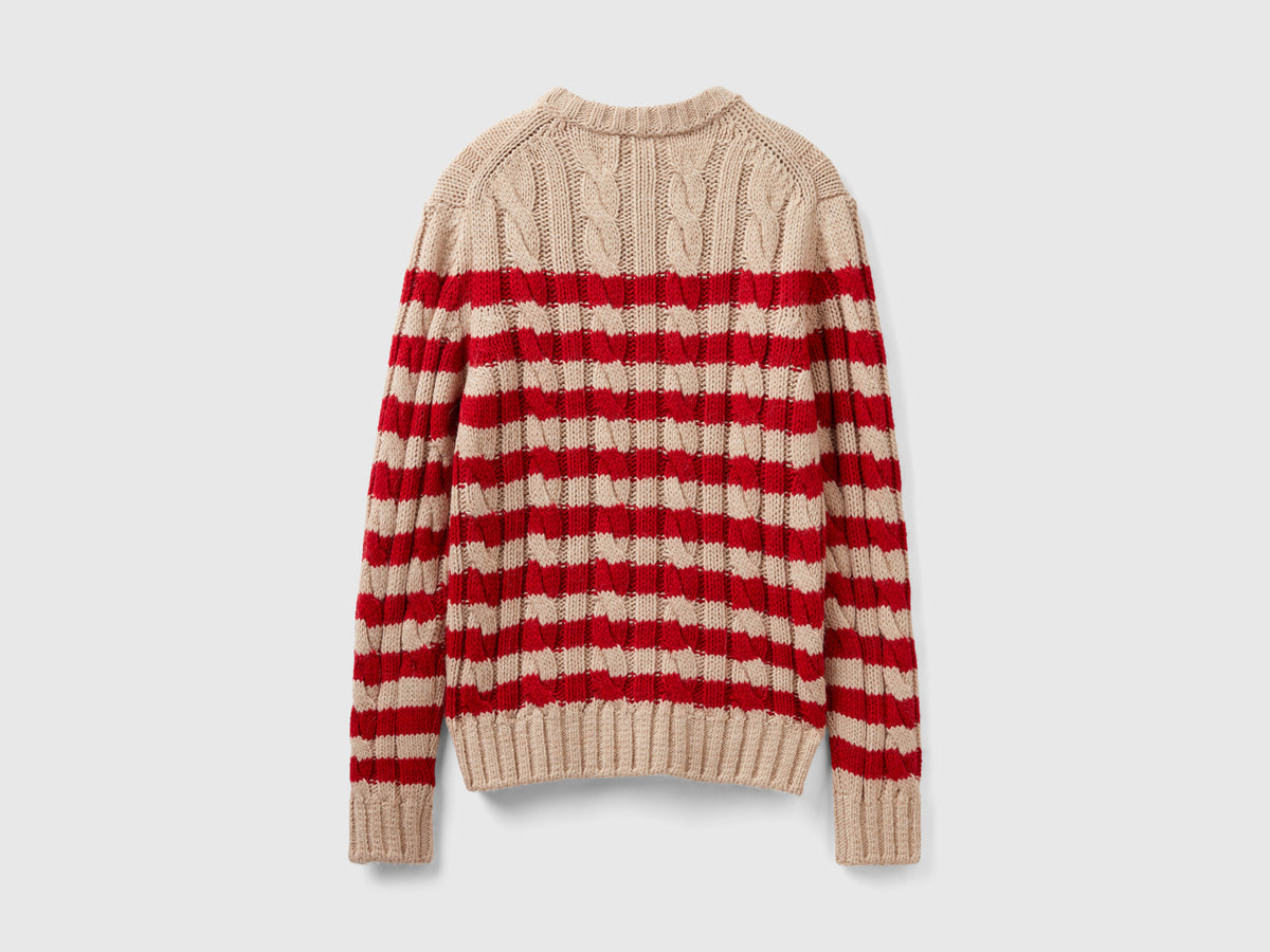 Maglione a righe in misto lana e alpaca